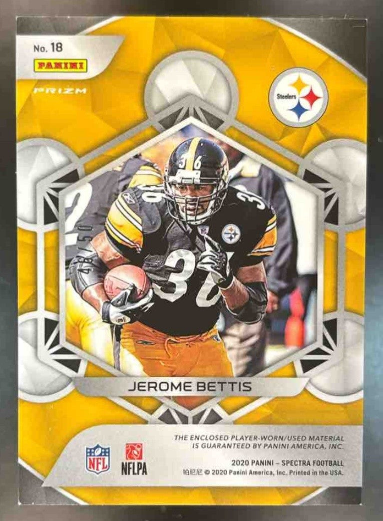 2020 Spectra Jerome Bettis Epic Legends Patch Blue /50 MEM Pittsburgh Steelers - Sports Cards