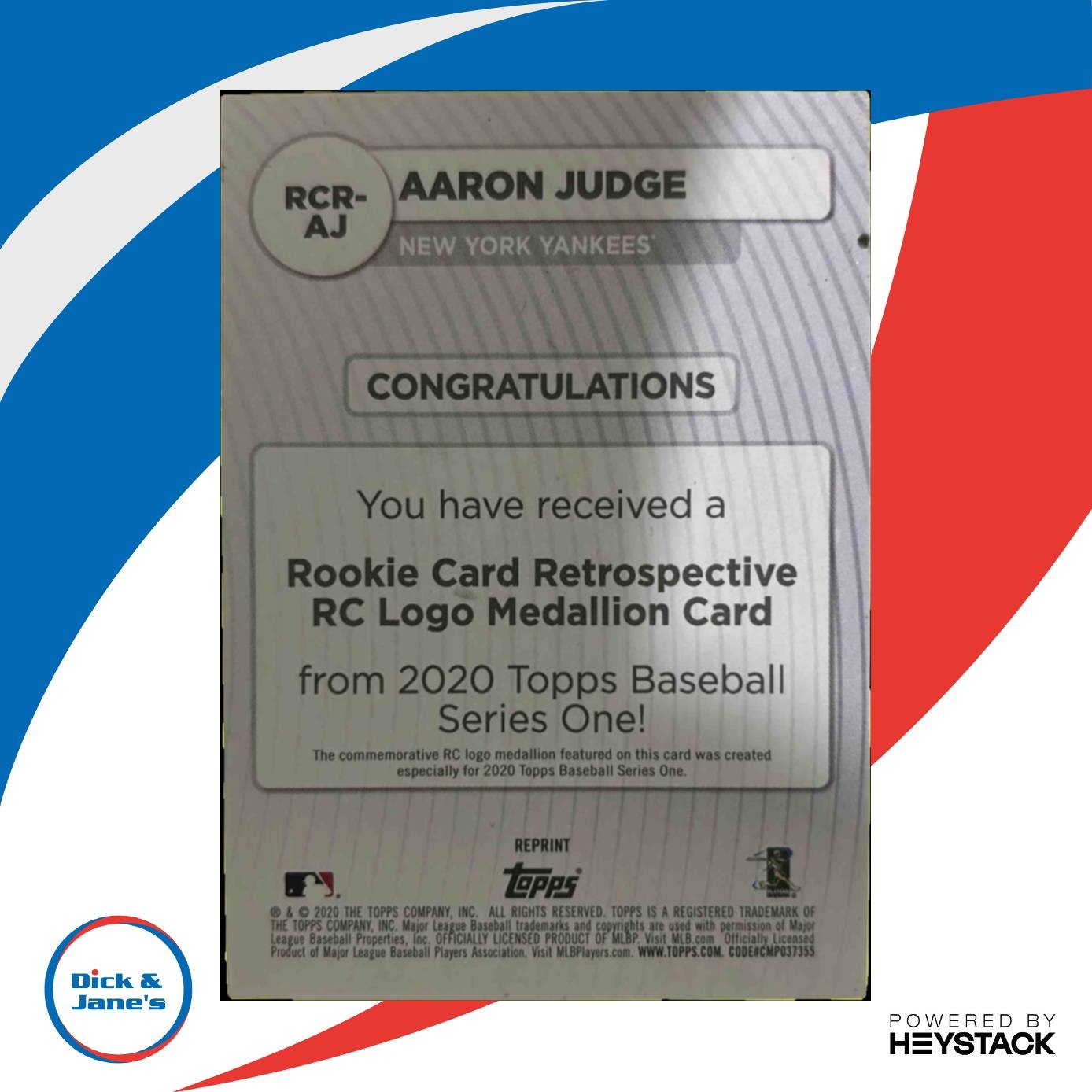 2020 Topps Aaron Judge Rookie Card Retrospective RC Logo Medallion NY Yankees - Sports Cards