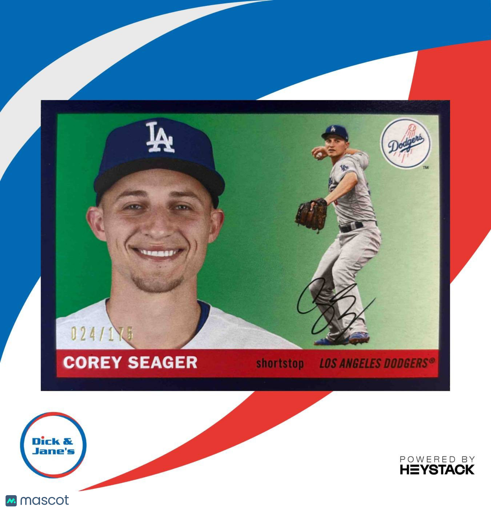 2020 Topps Archives Corey Seager Purple 24/175 #81 Los Angeles Dodgers - Sports Cards