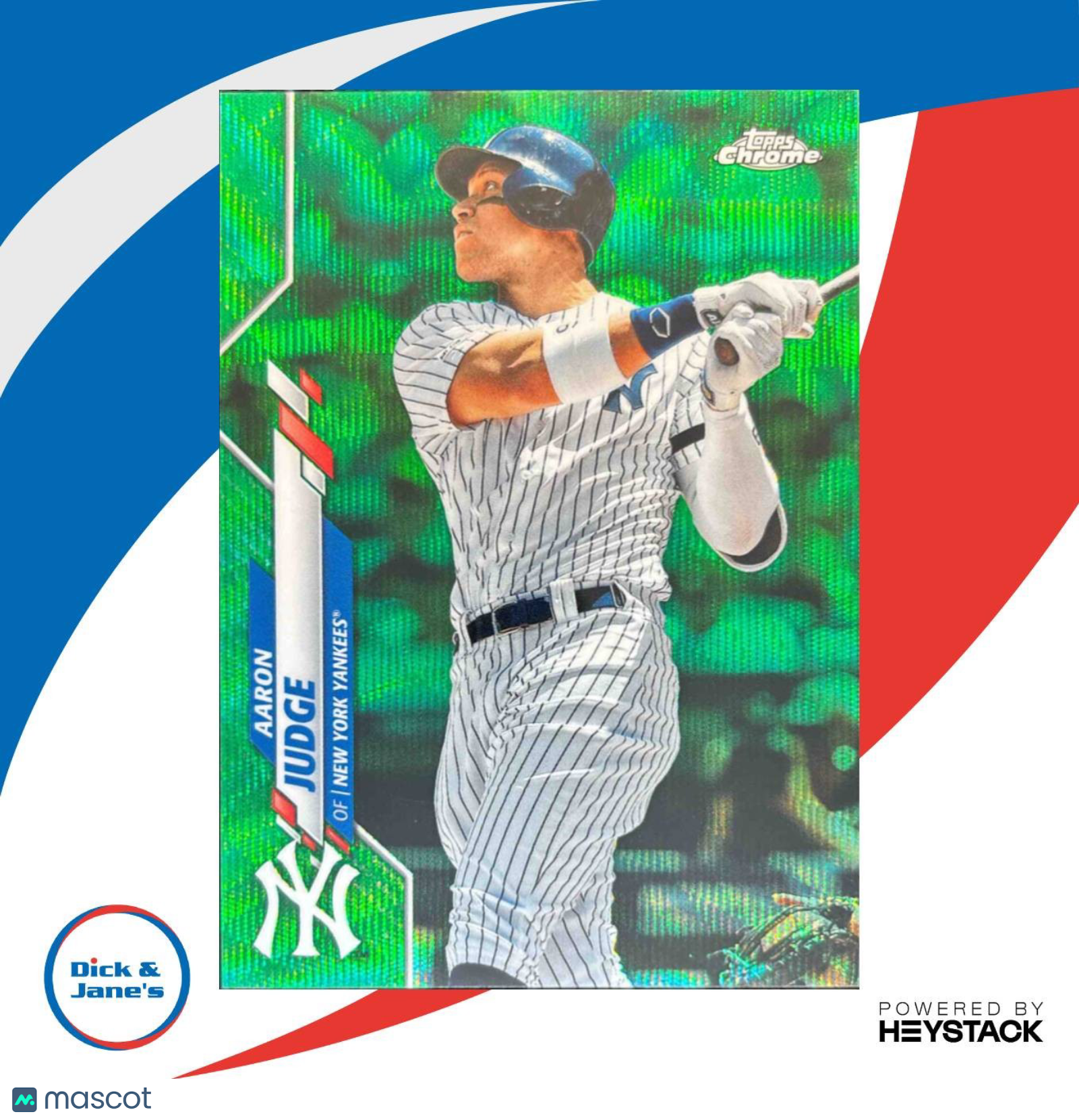 2020 Topps Chrome Aaron Judge Green Wave Refractor 46/99 #50 New York Yankees - Sports Cards