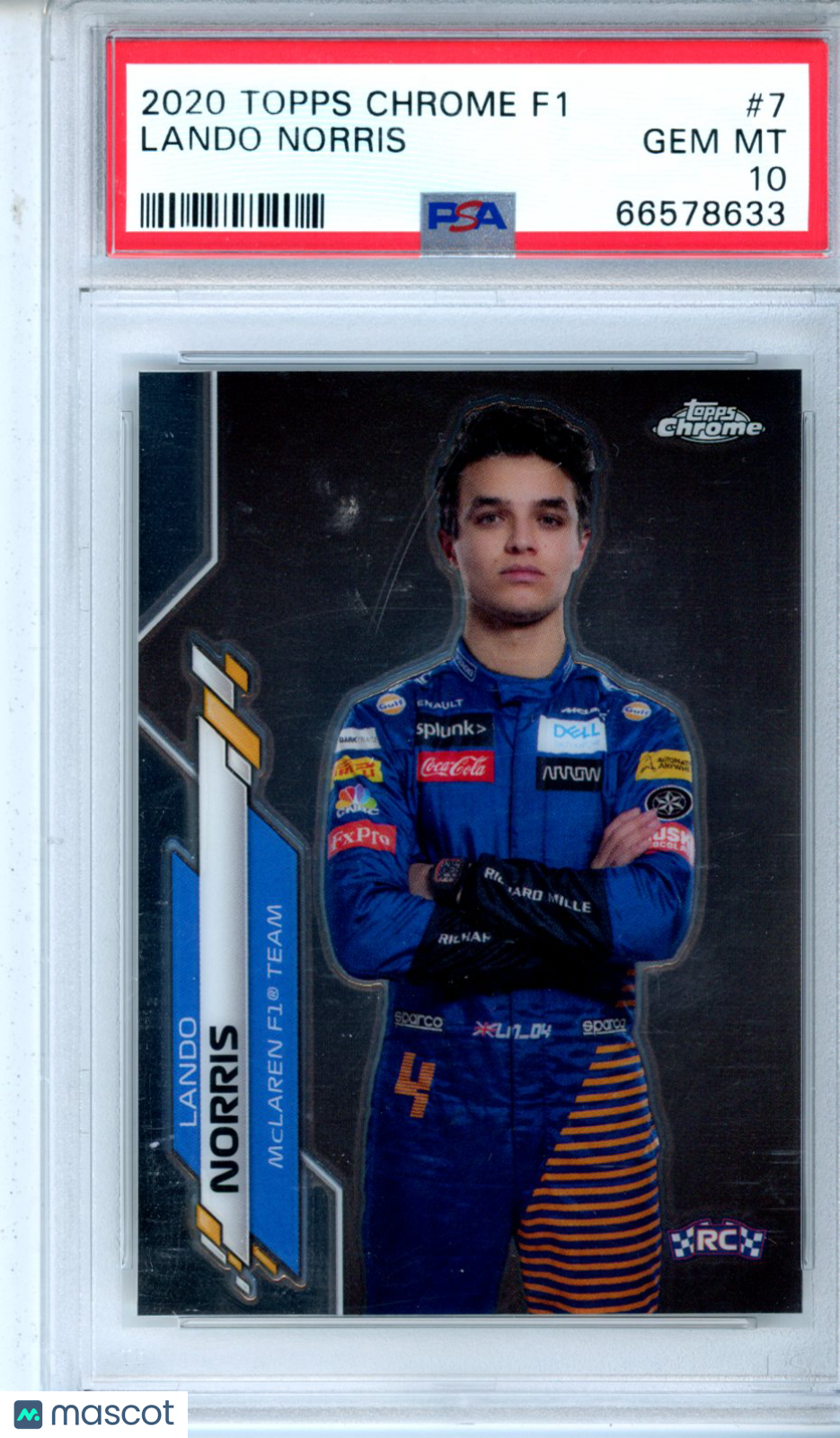 2020 Topps Chrome Formula 1 Lando Norris #7 PSA 10 GEM MINT F1 Racing McLaren - Graded Sports Cards