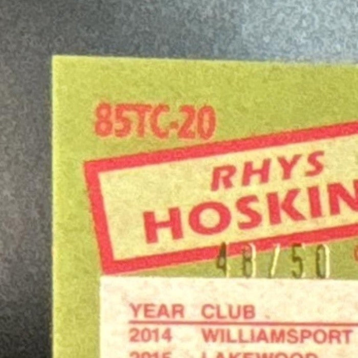 2020 Topps Chrome Rhys Hoskins 1985 Baseball Gold /50 #85TC-20 Phillies - Sports Cards
