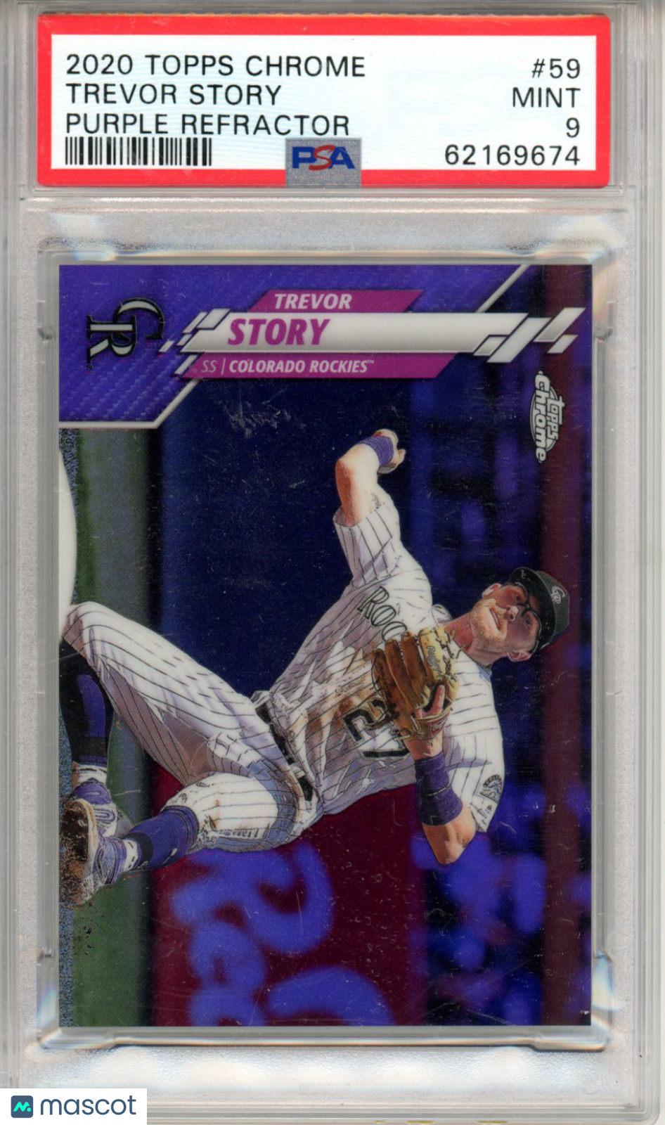 2020 Topps Chrome Trevor Story Purple Refractor #59