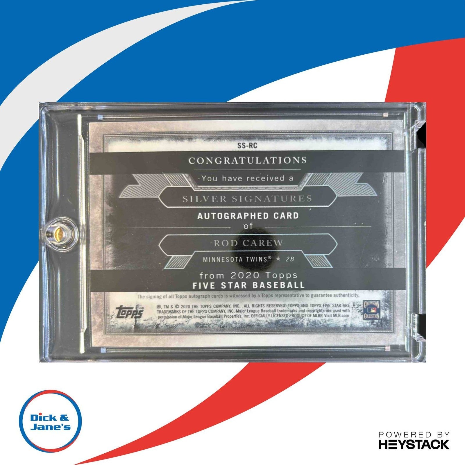 2020 Topps Five Star Rod Carew Silver Signatures 3/40 SS-RC Auto Minnesota Twins - Sports Cards