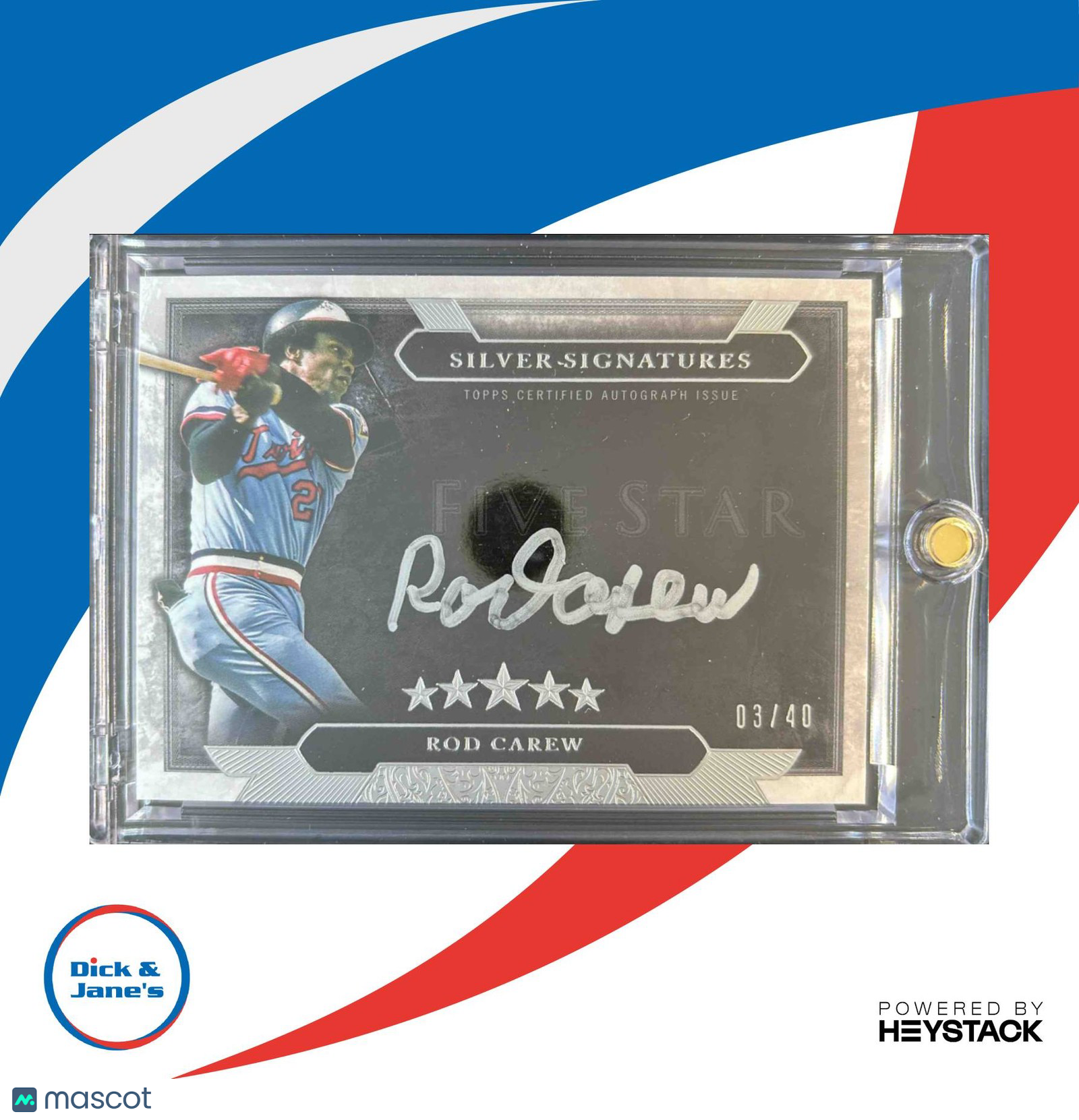 2020 Topps Five Star Rod Carew Silver Signatures 3/40 SS-RC Auto Minnesota Twins - Sports Cards