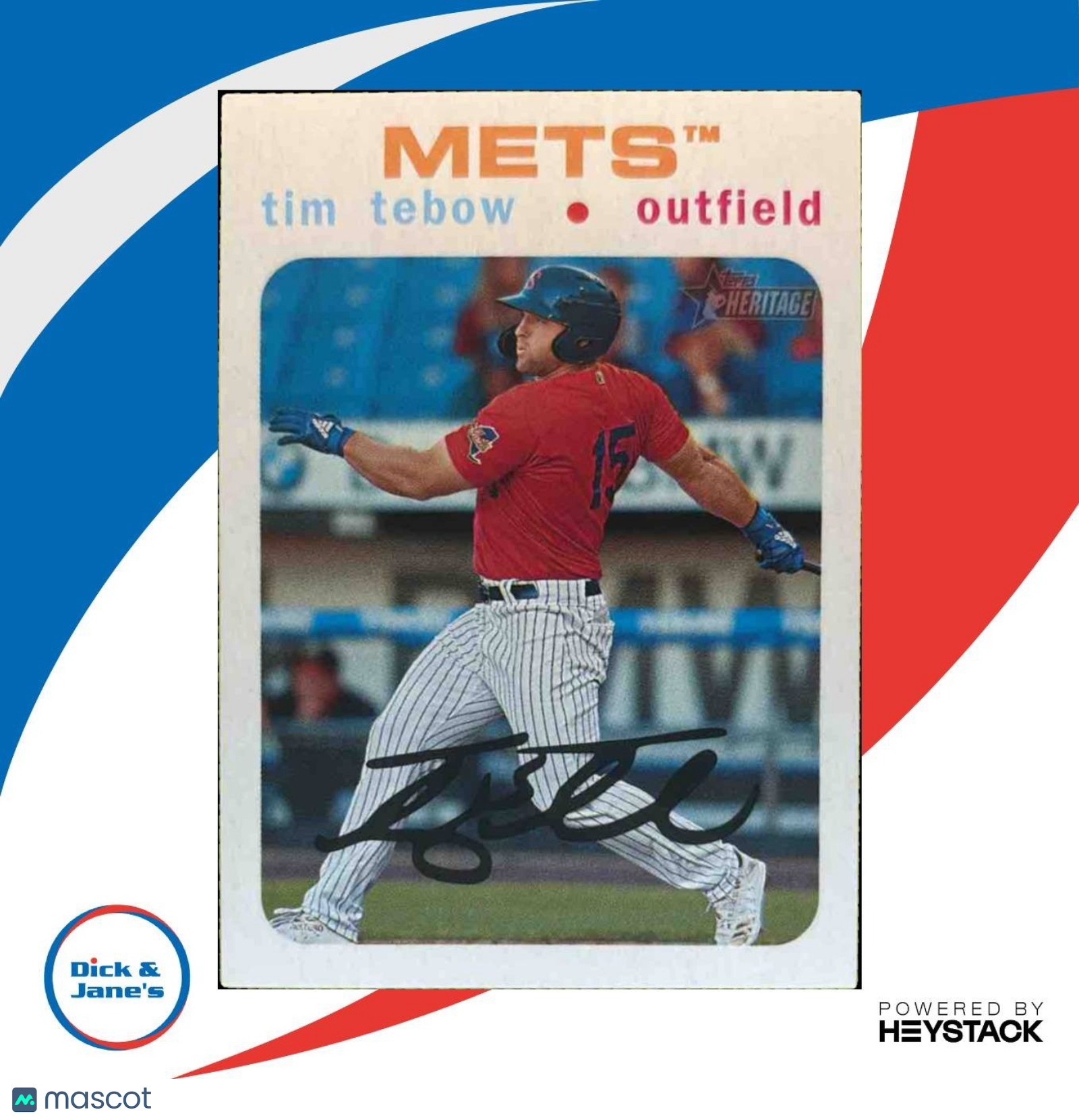 2020 Topps Heritage Minor League Tim Tebow White Border 9/50 #131 - Sports Cards