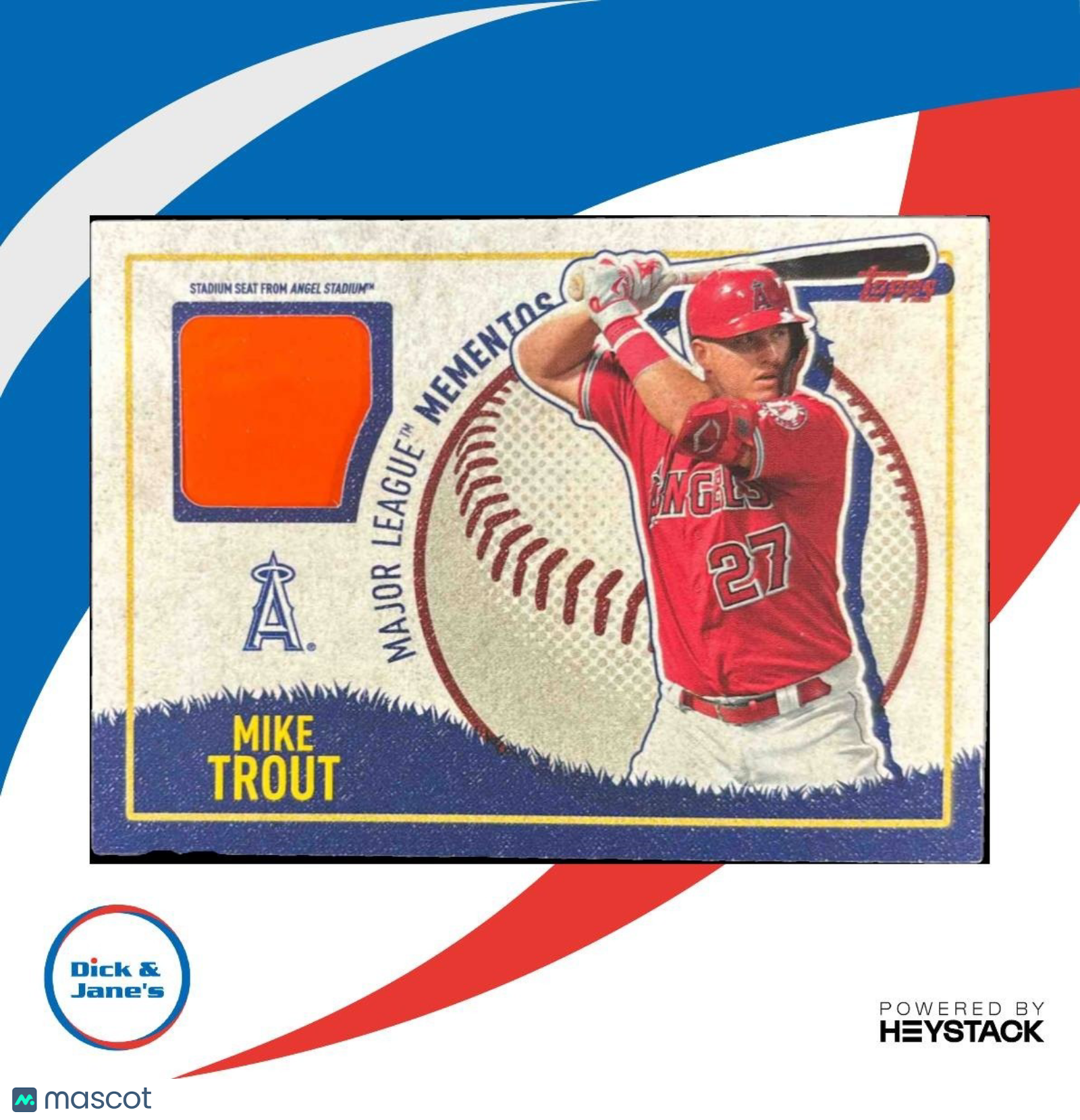 2020 Topps Opening Day Mike Trout Major League Mementos MEM Los Angeles Angels - Sports Cards