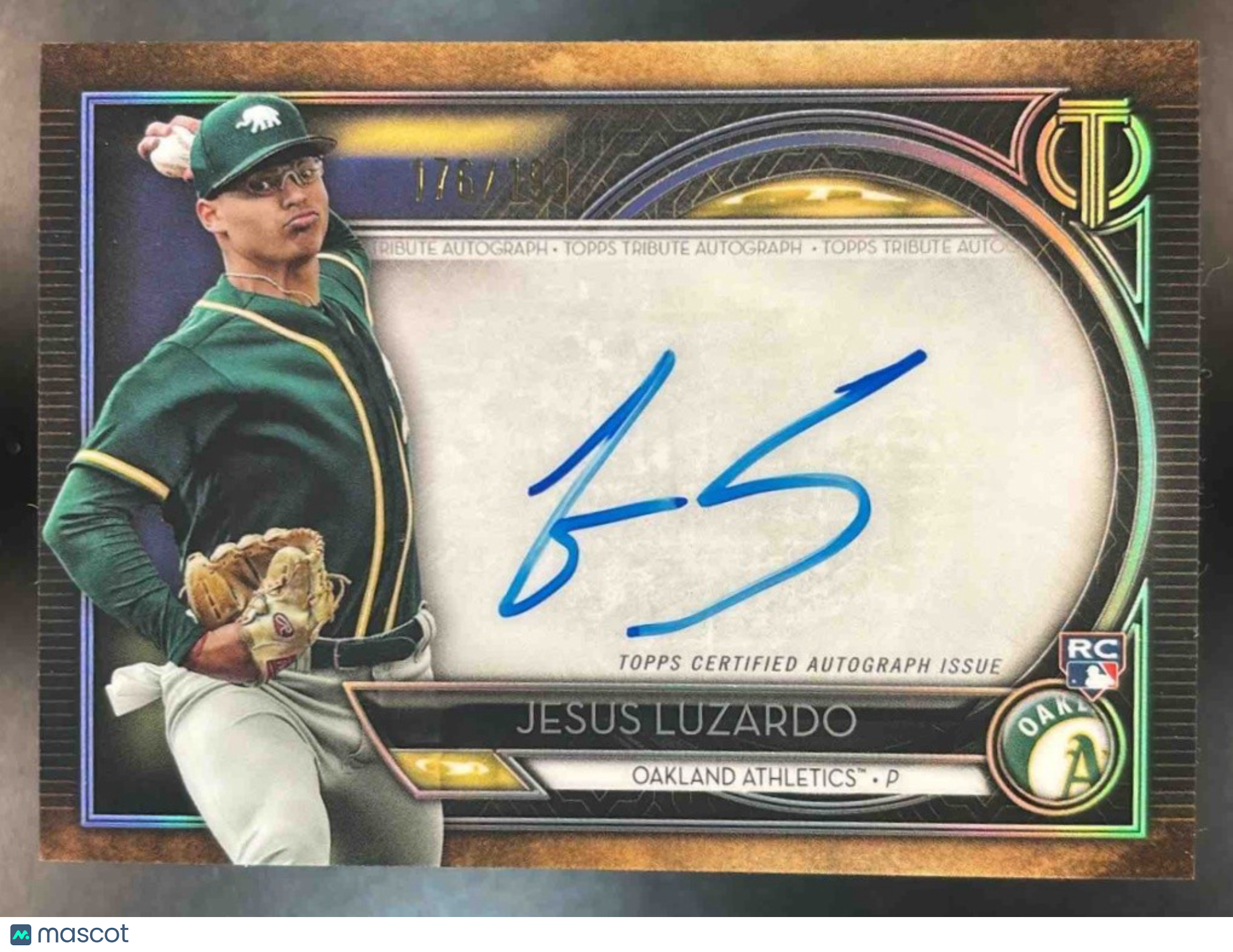 2020 Topps Tribute Jesus Luzardo Auto /199 #TA-JL RC Oakland Athletics - Sports Cards