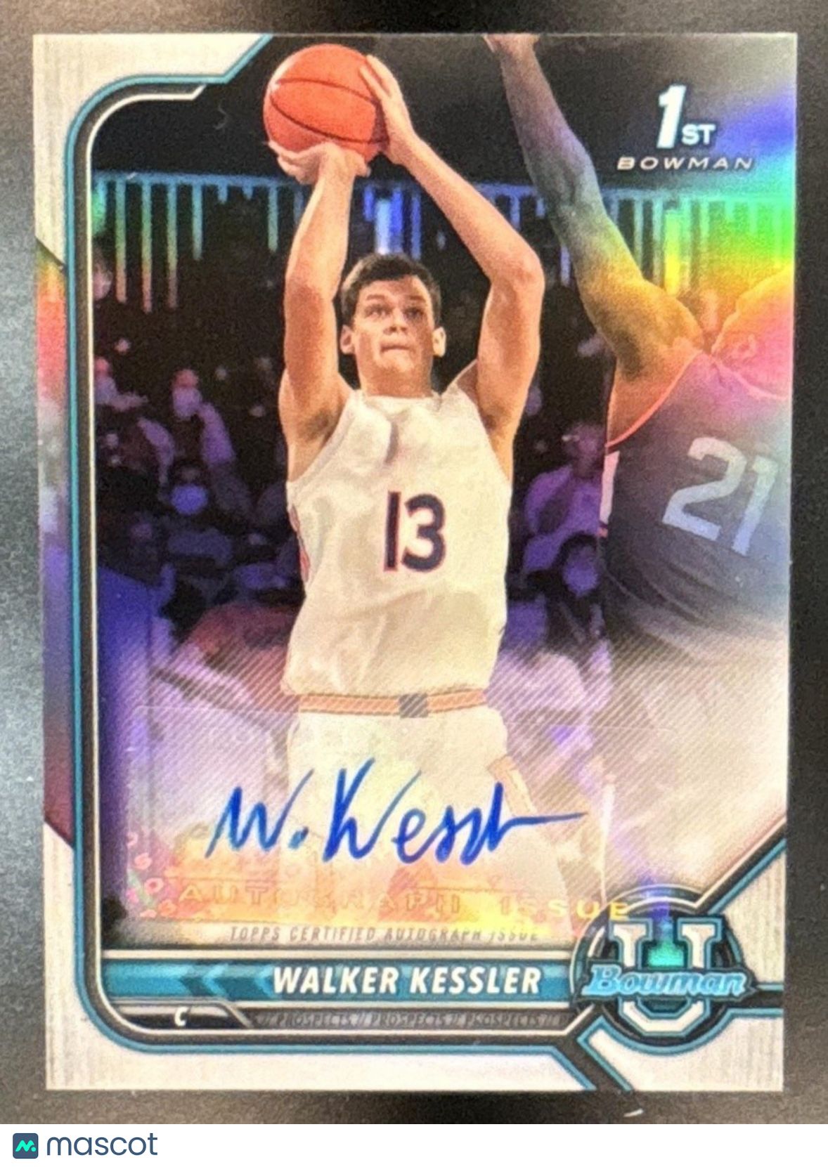 2021-22 Bowman Chrome University Walker Kessler Prospect Auto Auburn Tigers - Sports Cards