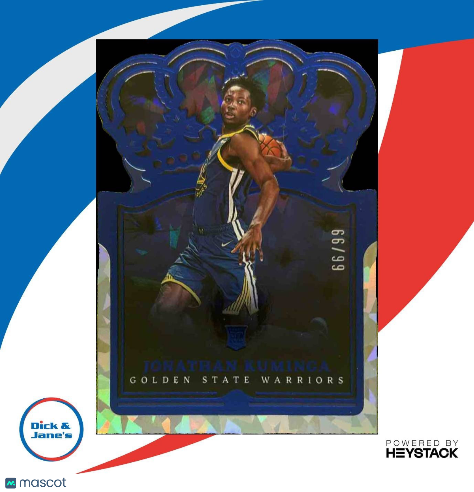 2021-22 Crown Royale Jonathan Kuminga Crystal Blue /99 #21 RC Warriors - Sports Cards