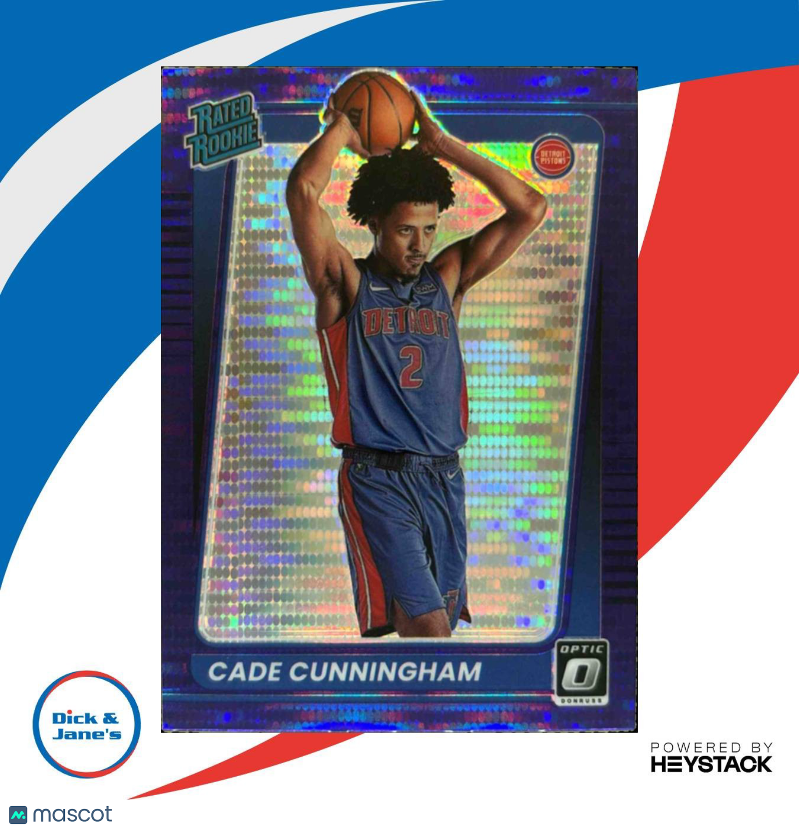 2021-22 Donruss Optic Cade Cunningham Target Purple Pulsar Prizm Rated Rookie - Sports Cards