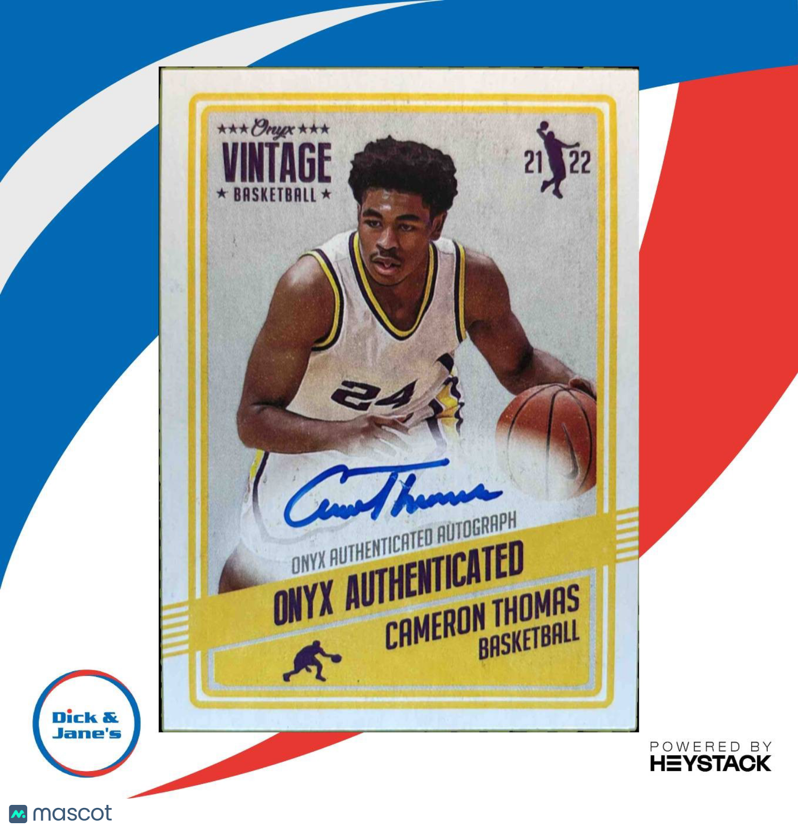 2021 22 Onyx Vintage Cameron Thomas Blue Signatures #VACT RC Auto Sports Cards