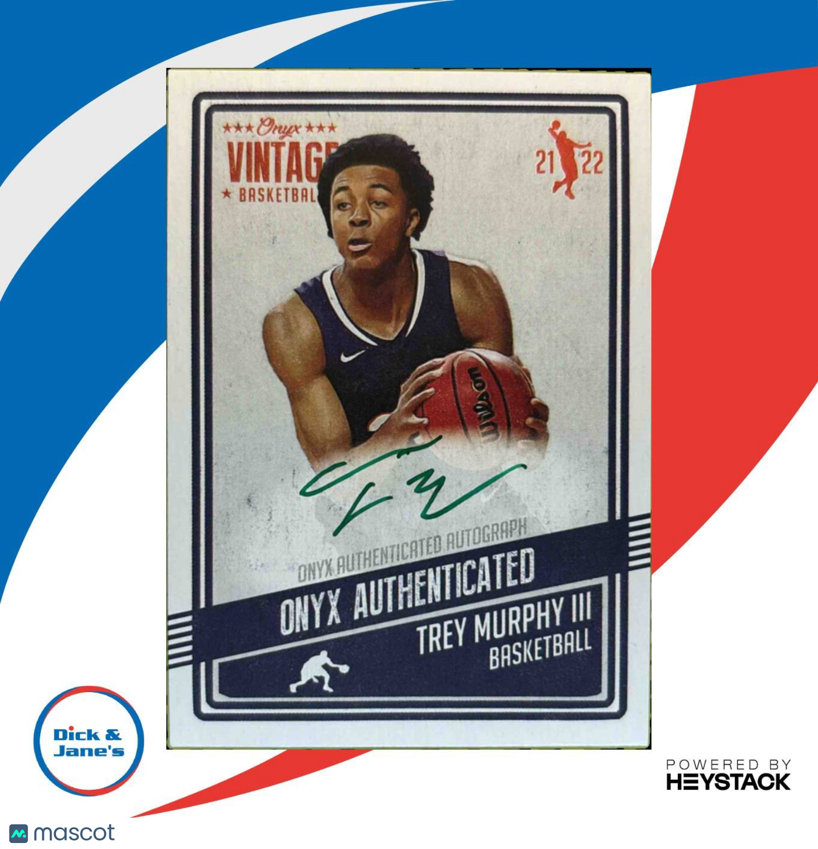 2021 22 Onyx Vintage Trey Murphy III Green Signatures #VATR RC Auto Sports Cards