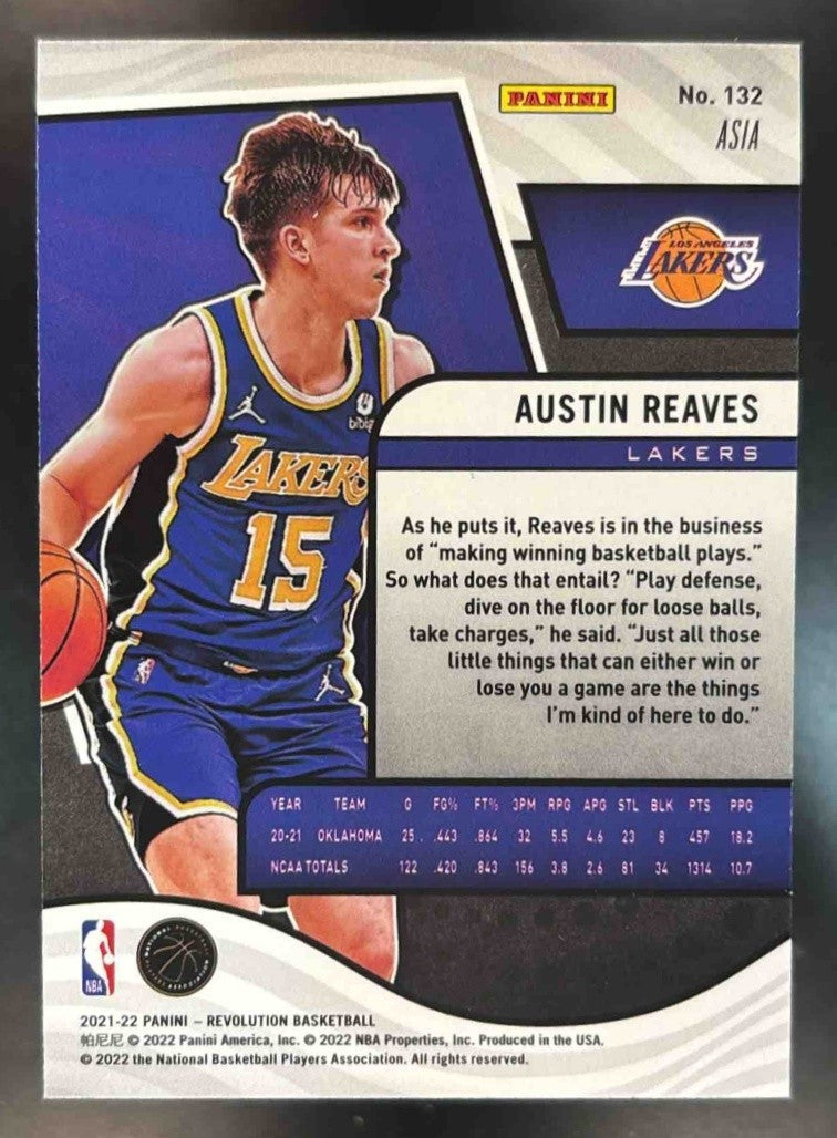 2021-22 Panini Revolution Austin Reaves Asia Red #132 RC Los Angeles Lakers - Sports Cards