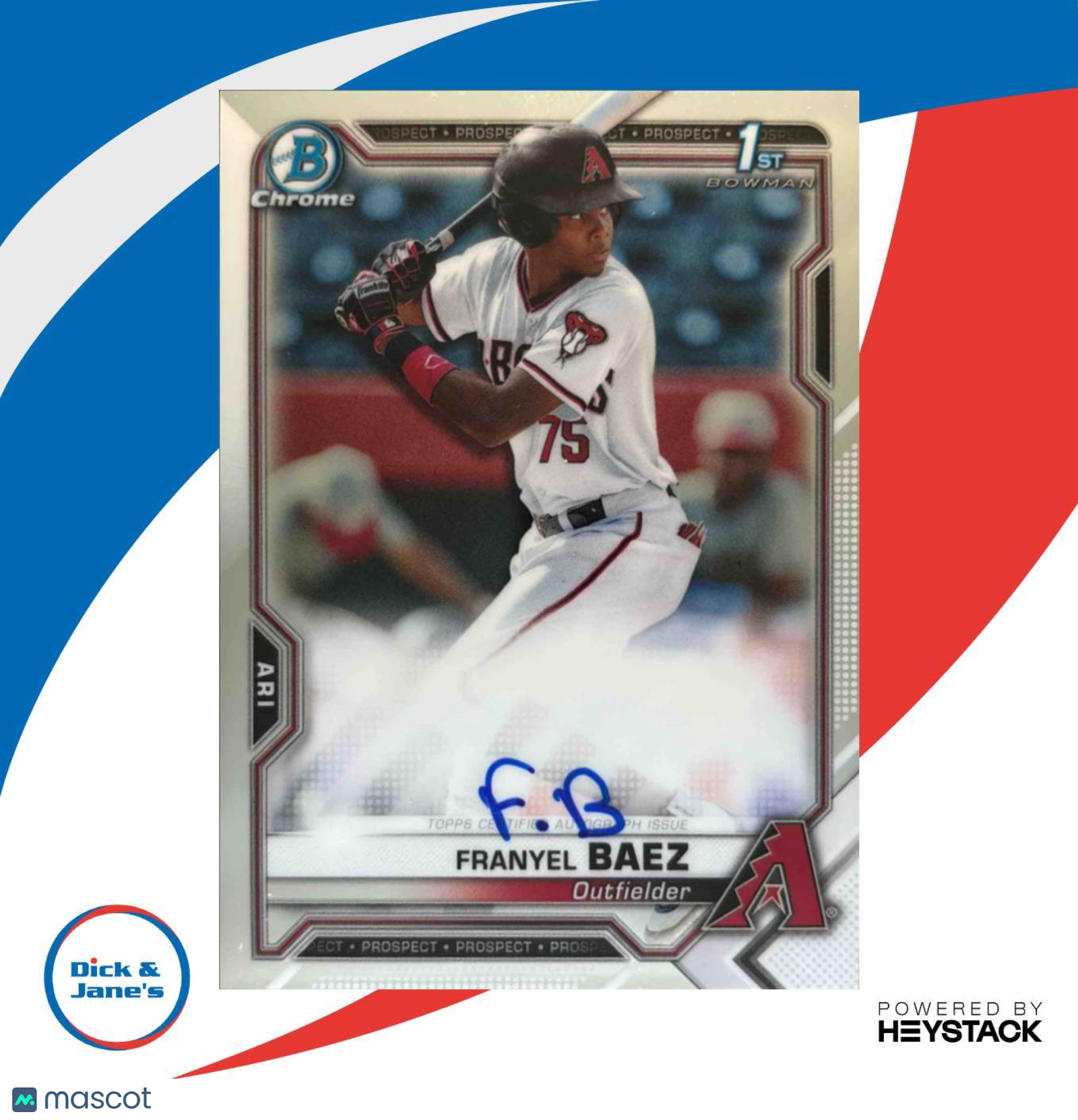 2021 Bowman Chrome Franyel Baez Auto #CPA-FB 1st Prospect Arizona Diamondbacks - Sports Cards