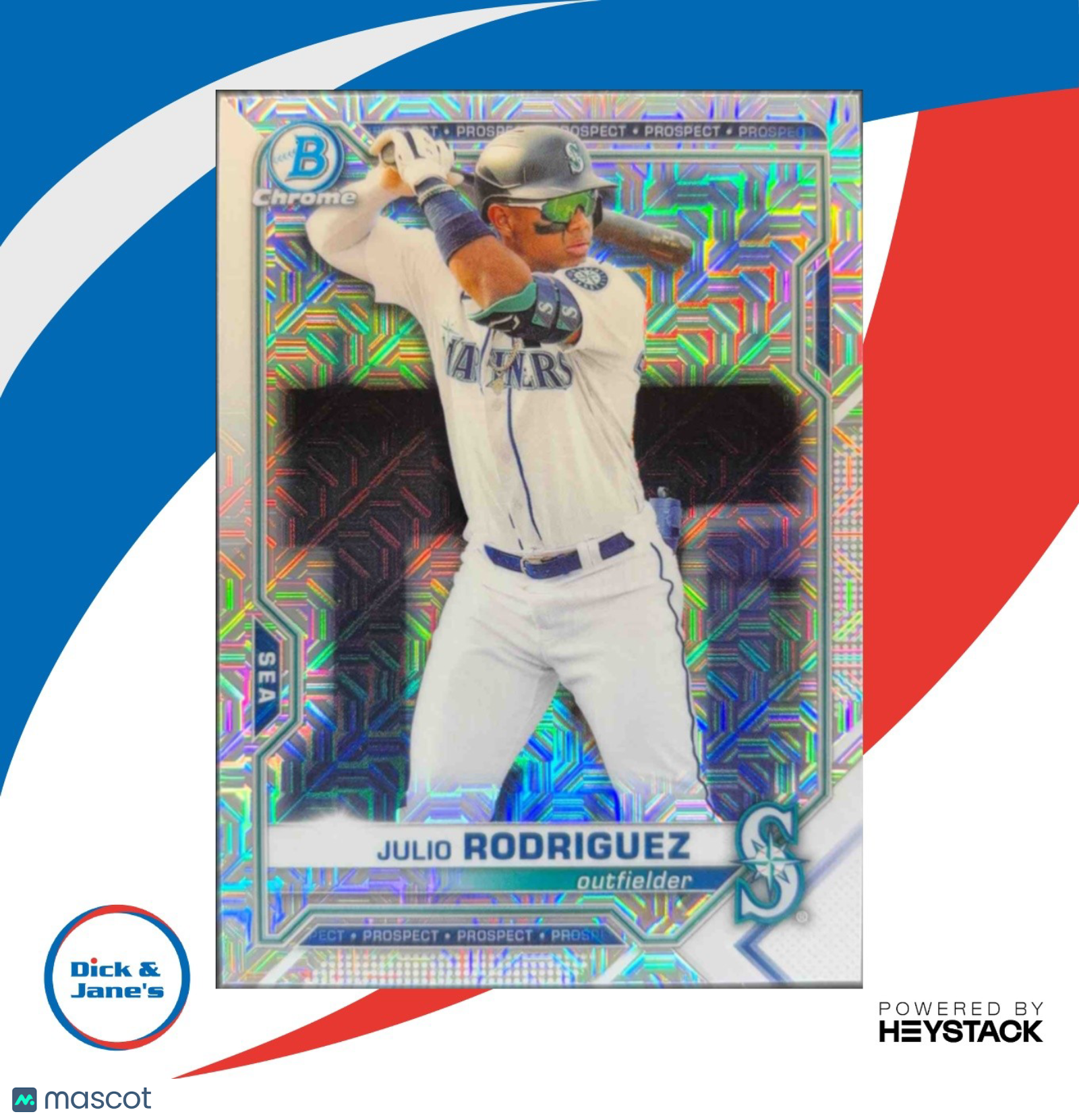 2021 Bowman Julio Rodriguez Chrome Prospects Mega Box Mojo Refractor Seattle RC - Sports Cards