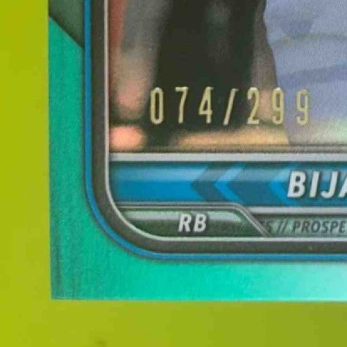 2021 Bowman University Bijan Robinson Chrome Aqua 74/299 #95 Texas Longhorns - Sports Cards