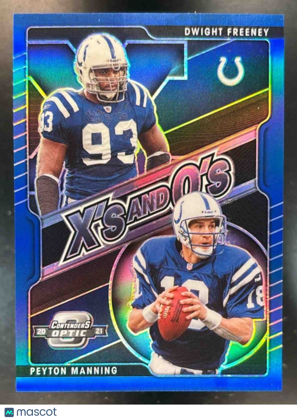 2021 Contenders Optic Dwight Freeney Peyton Manning Xs and Os Blue /99 Colts - Sports Cards