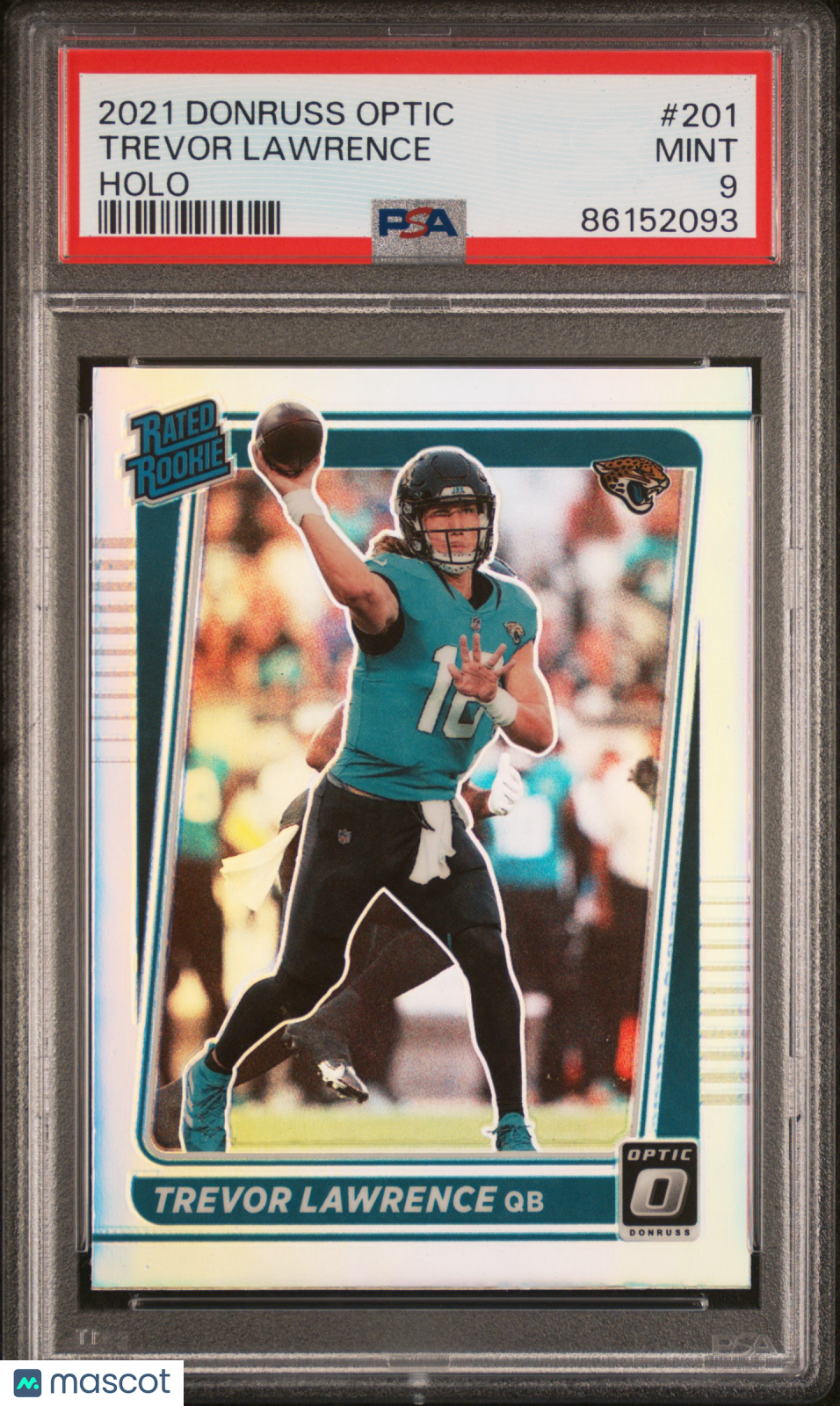 2021 Donruss Optic Trevor Lawrence Holo Silver Prizm 201 PSA 9 MINT Rated Rookie - Graded Sports Cards