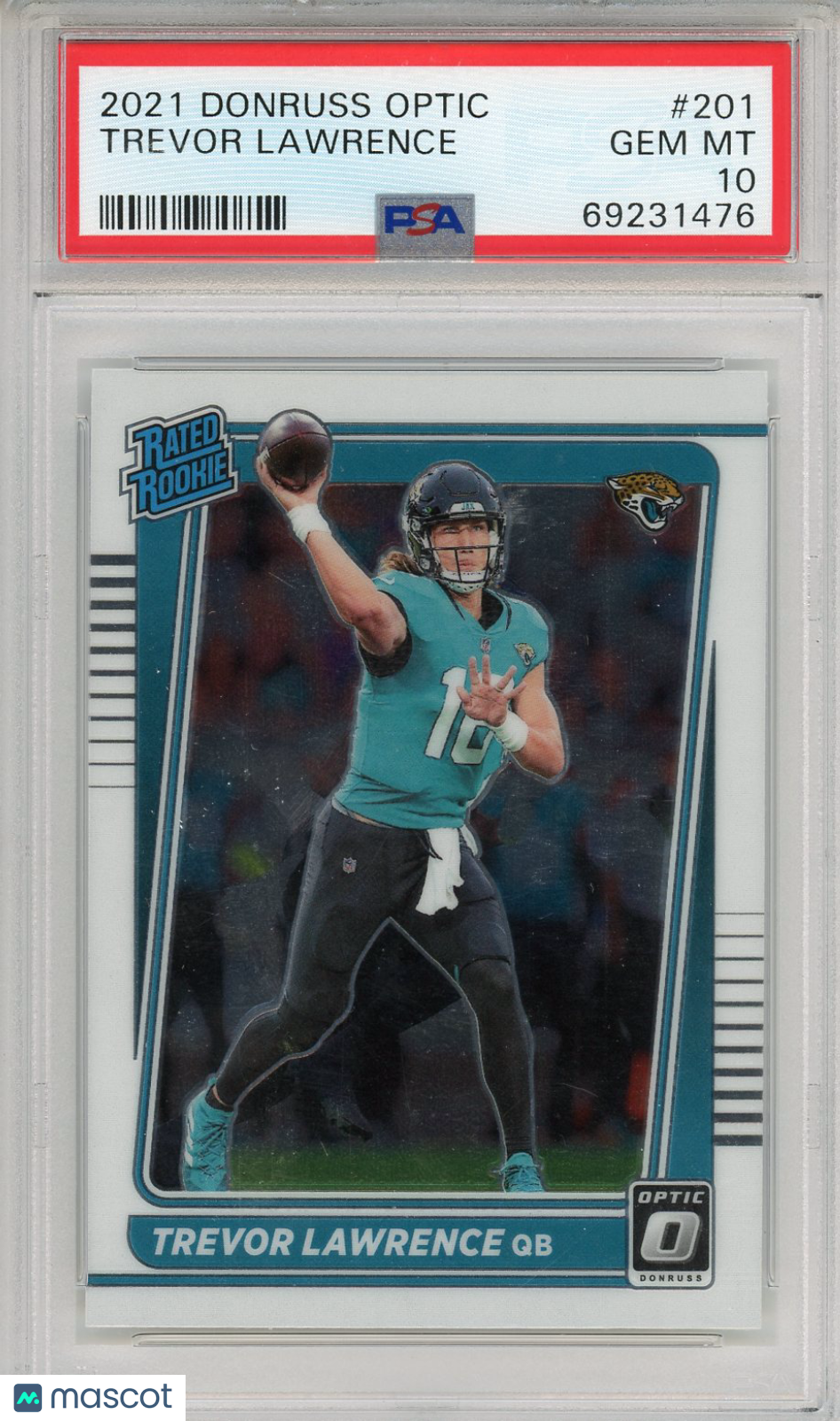 2021 Donruss Optic Trevor Lawrence Rookie #201 PSA 10 GEM Jacksonville Jaguars - Graded Sports Cards