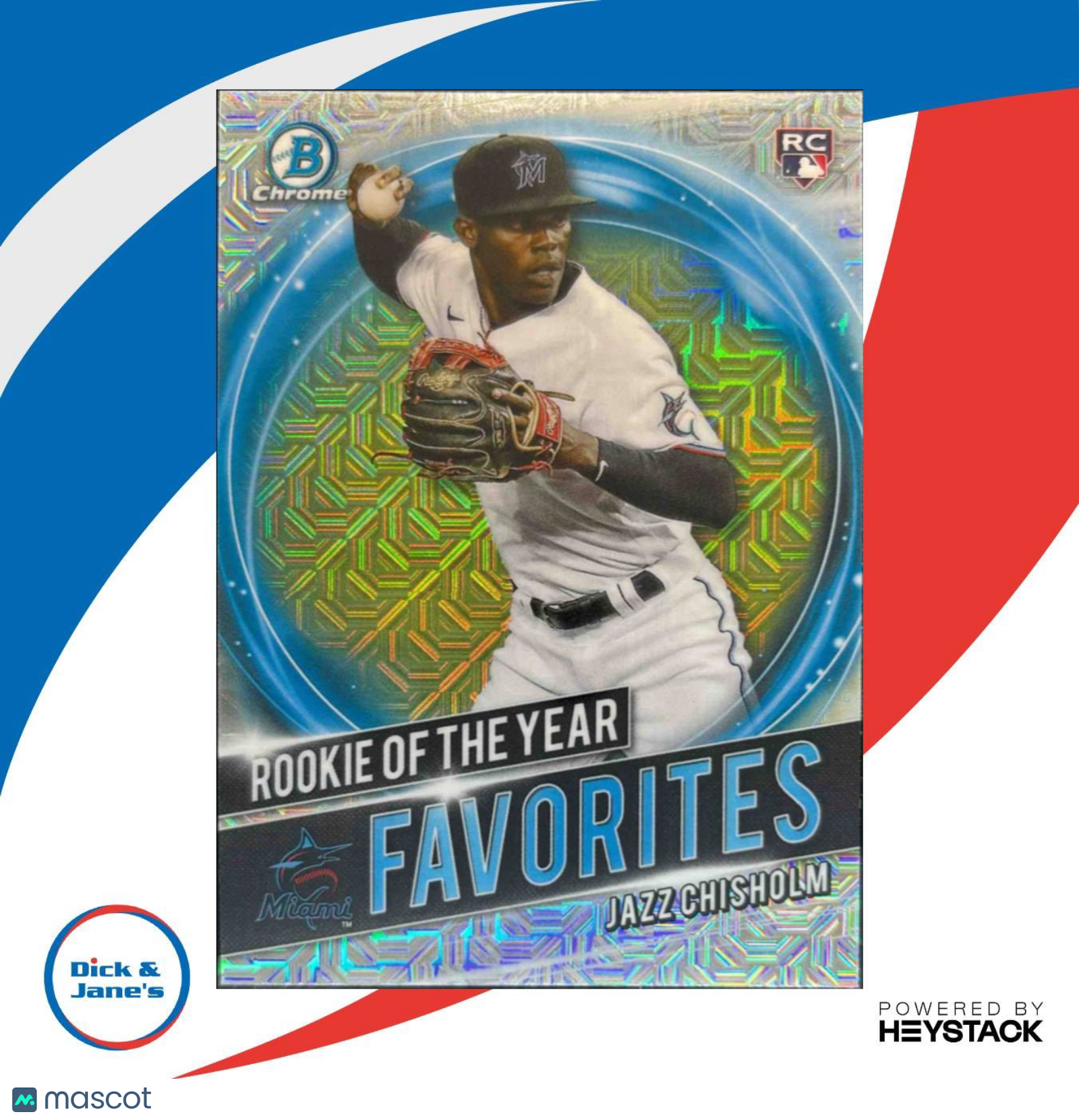 2021 Jazz Chisholm Rookie of the Year Favorites Mega Box Mojo Refractor Marlins - Sports Cards