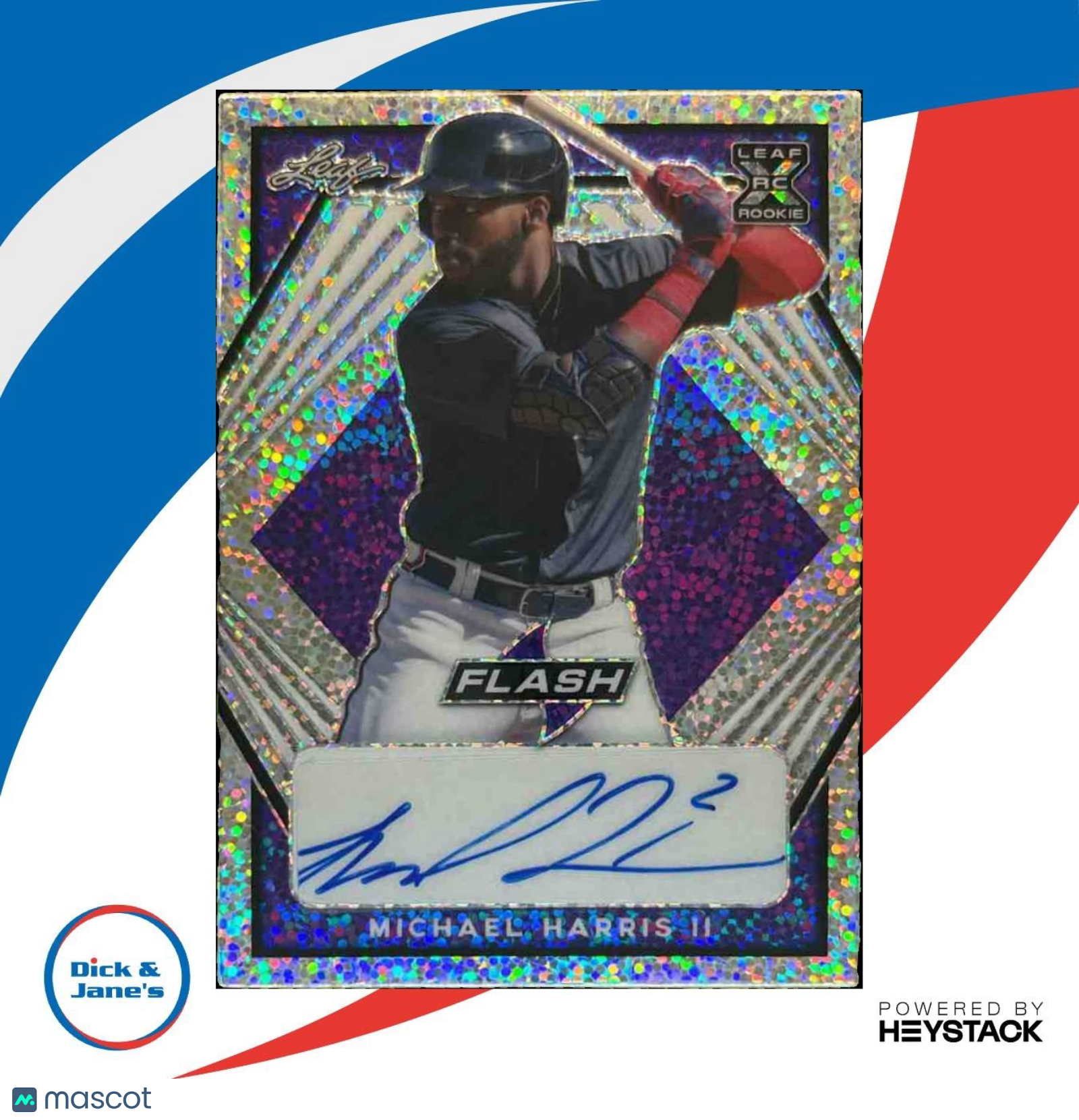 2021 Leaf Flash Michael Harris II Purple /75 #BA-MH1 Auto - Sports Cards