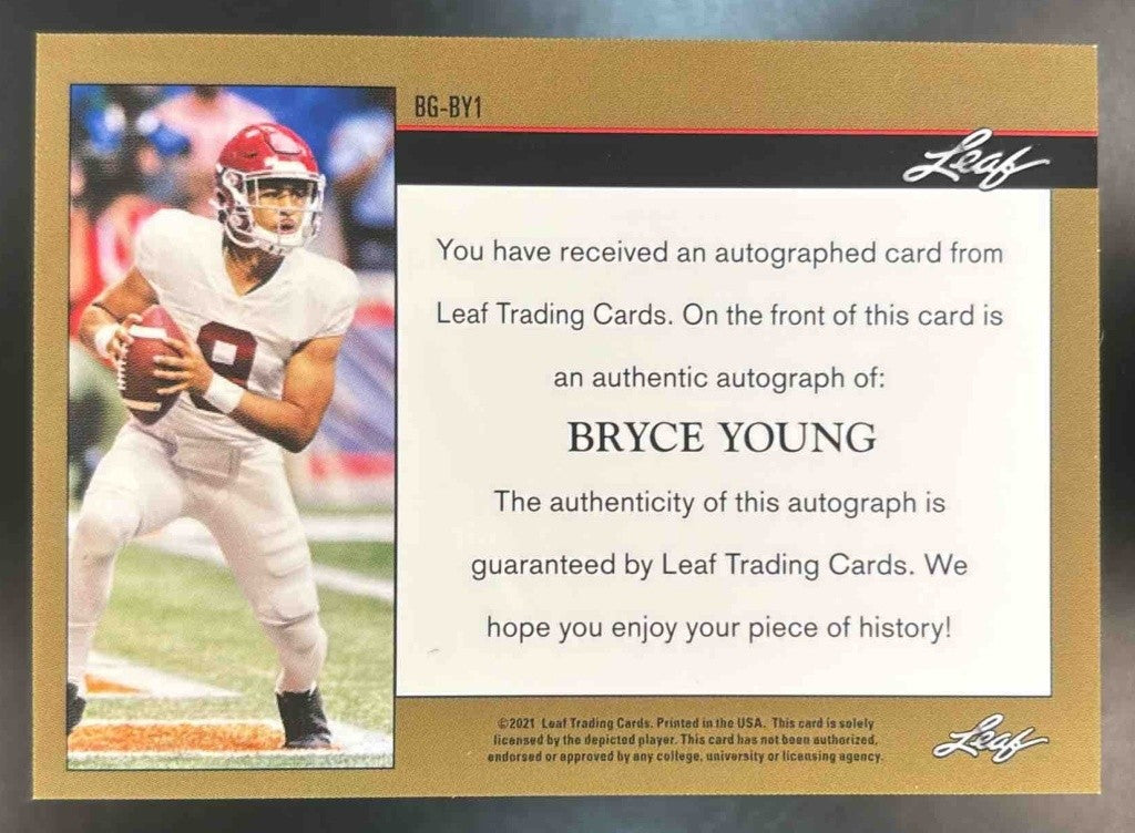 2021 Leaf Memories Bryce Young 1992 Auto Spectrum Red /30 Alabama Crimson Tide - Sports Cards