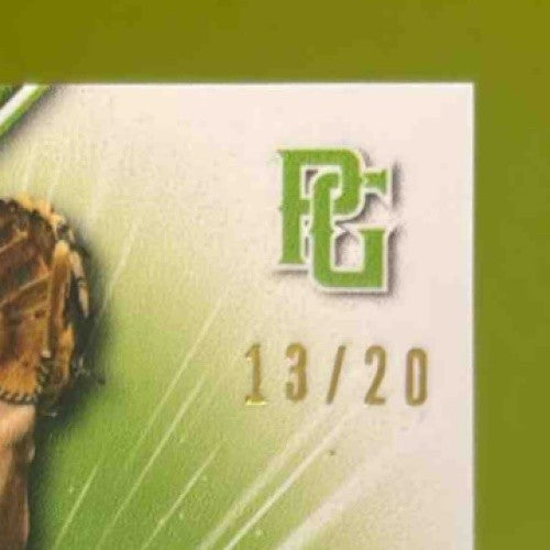 2021 Leaf Perfect Game National Showcase Reese Chapman Patch Auto Emerald /20 - Sports Cards