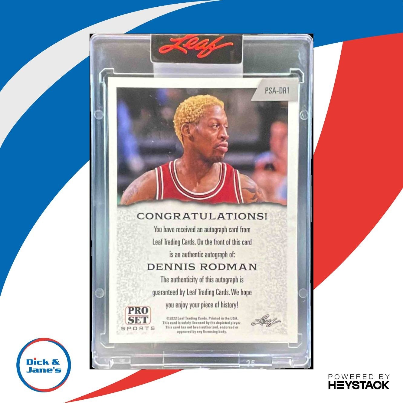 2021 Leaf Pro Set Sports Dennis Rodman Red Signature #PSA-DR1 Auto Chicago Bulls - Sports Cards