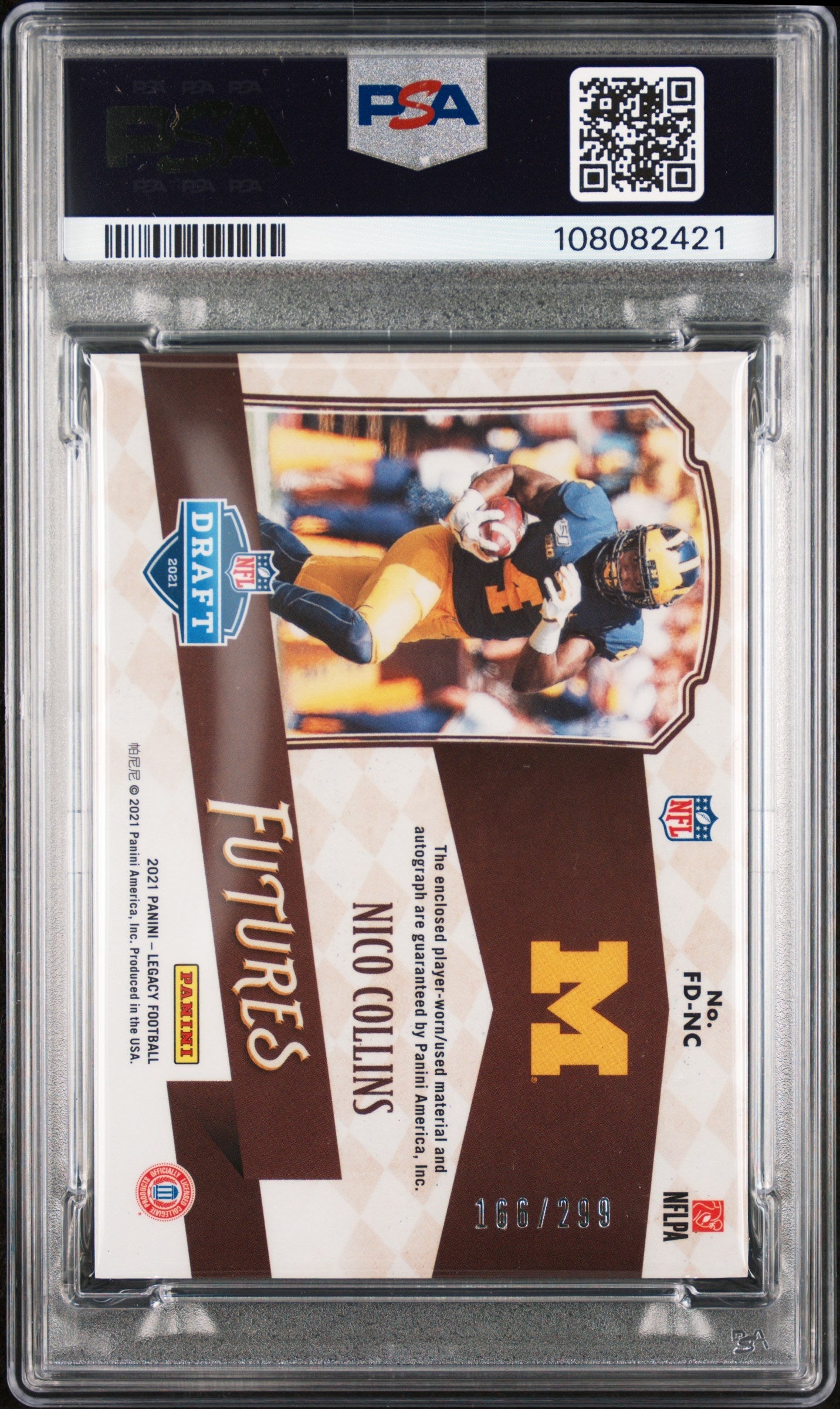 2021 Legacy Futures Dual Patch Autographs Nico Collins Autograph /299 PSA 8 - Graded Sports Cards