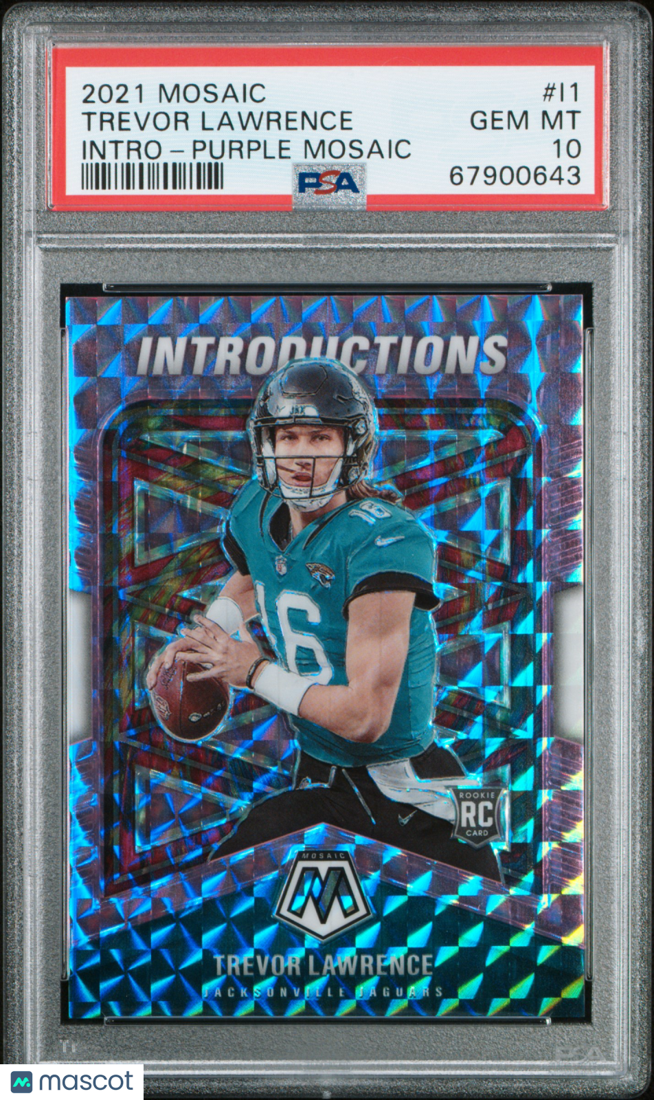 2021 Mosaic Introductions Trevor Lawrence /49 Purple Rookie PSA 10 GEM Jaguars - Graded Sports Cards