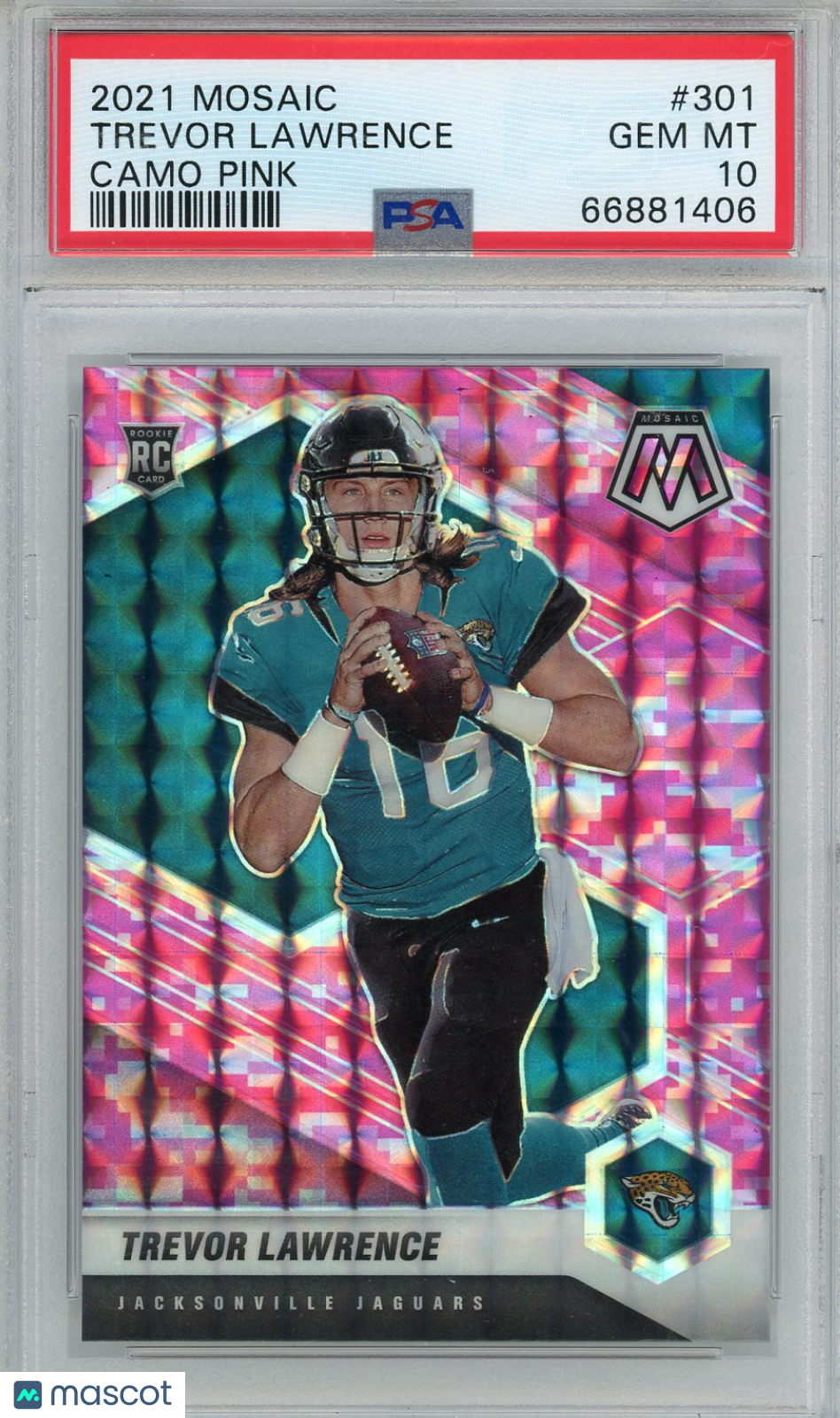 2021 Mosaic Trevor Lawrence Camo Pink Rookie #301 PSA 10 Jacksonville Jaguars - Graded Sports Cards