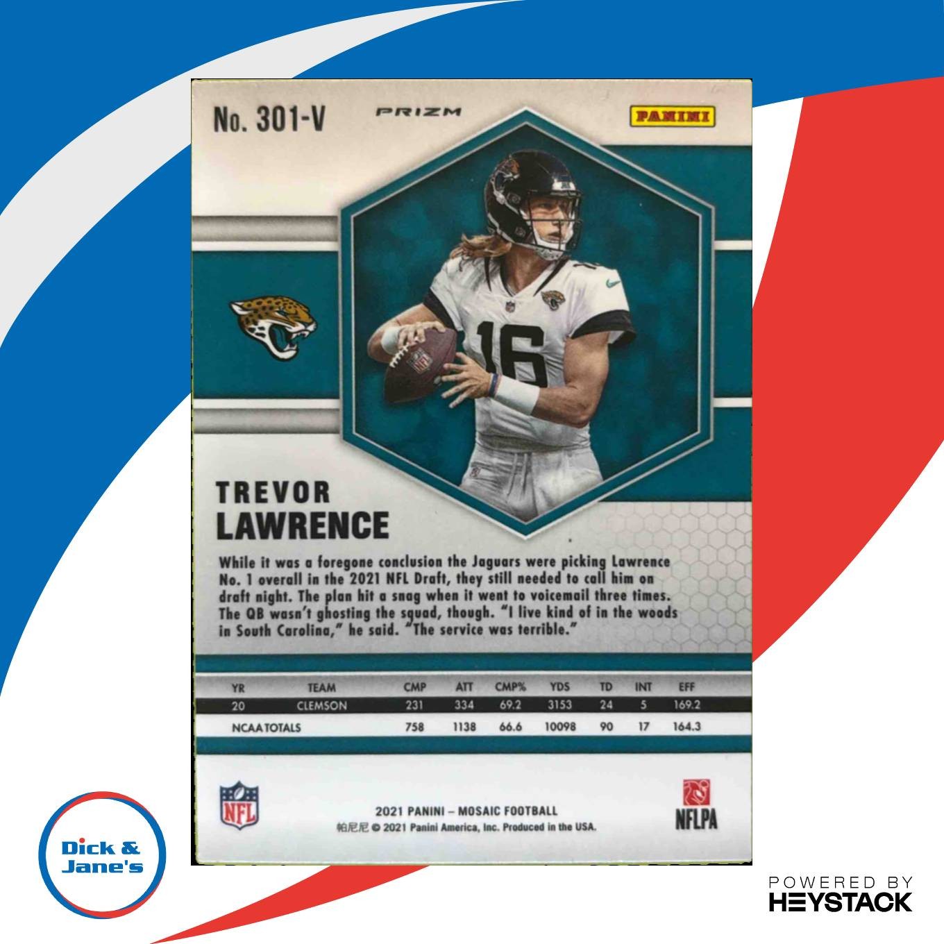 2021 Mosaic Trevor Lawrence Rookie Variations Silver RC Jacksonville Jaguars - Sports Cards
