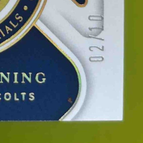 2021 National Treasures Peyton Manning Century Materials Holo Gold 1/10 Colts - Sports Cards