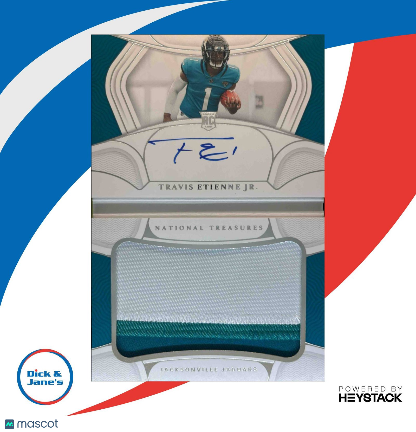2021 National Treasures Travis Etienne Jumbo Signatures Booklet /99 Jaguars - Sports Cards