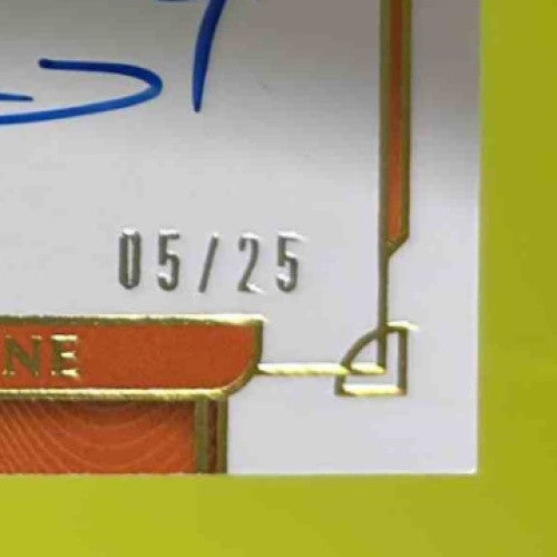 2021 National Treasures Travis Etienne Team Logo Signatures 5/25 Auto RC Clemson - Sports Cards