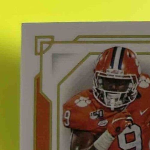 2021 National Treasures Travis Etienne Team Logo Signatures 5/25 Auto RC Clemson - Sports Cards