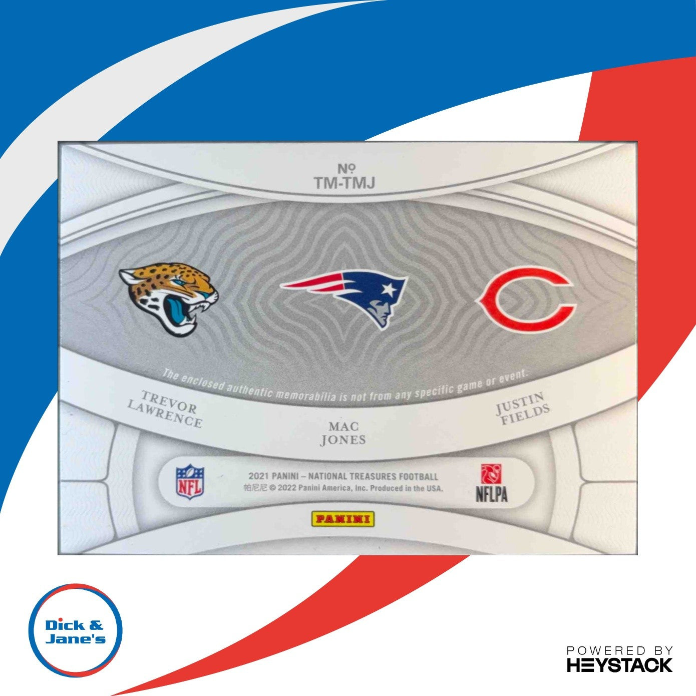 2021 National Treasures Trevor Lawrence Jones Fields NFL Gear Trio Materials /99 - Sports Cards