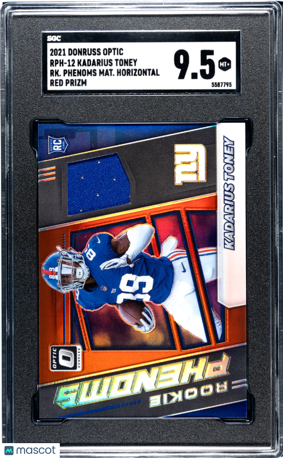 2021 Optic Kadarius Toney Rookie Phenoms Material Red Prizm #RPH-12 SGC 9.5 - Graded Sports Cards