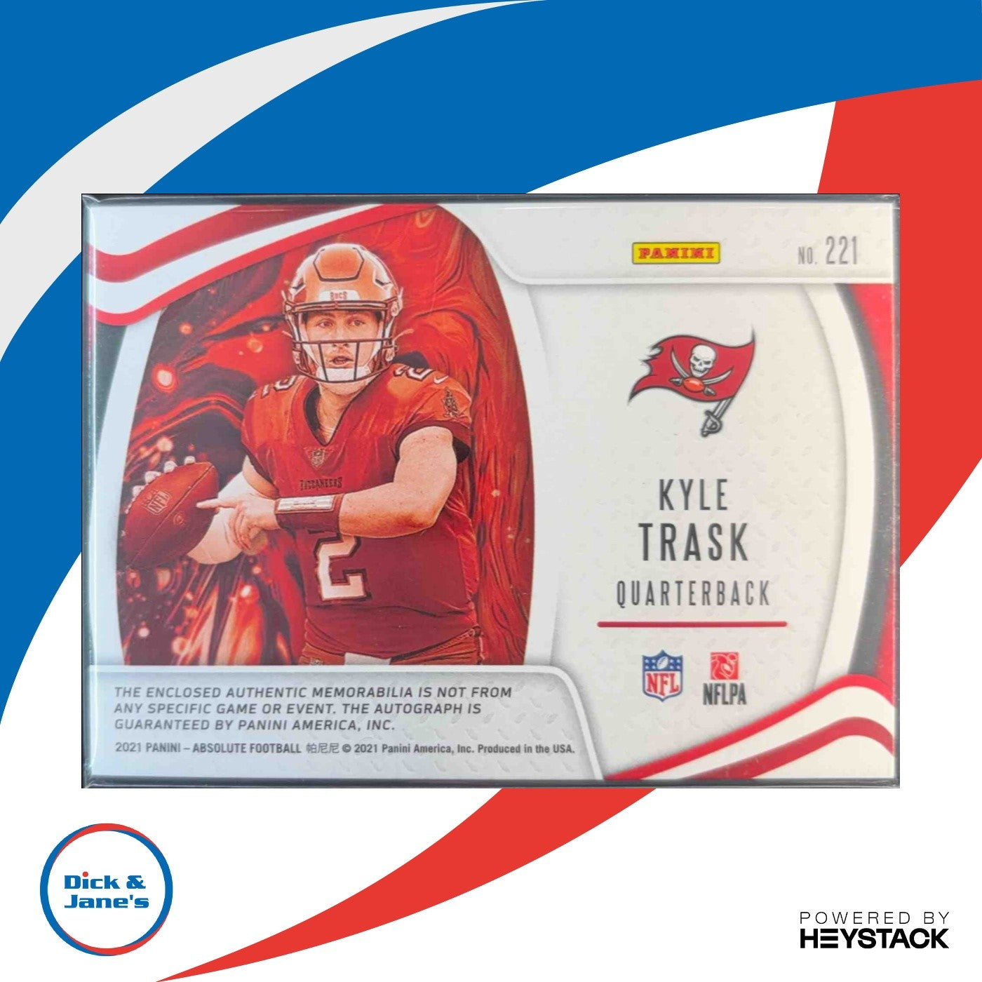 2021 Panini Absolute Kyle Trask 77/399 #221 RC Auto Tampa Bay Buccaneers - Sports Cards