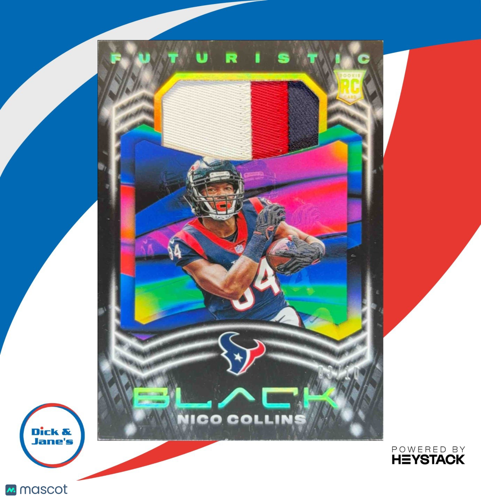 2021 Panini Black Nico Collins Futuristic Gold /10 #F-NC RC Houston Texans - Sports Cards