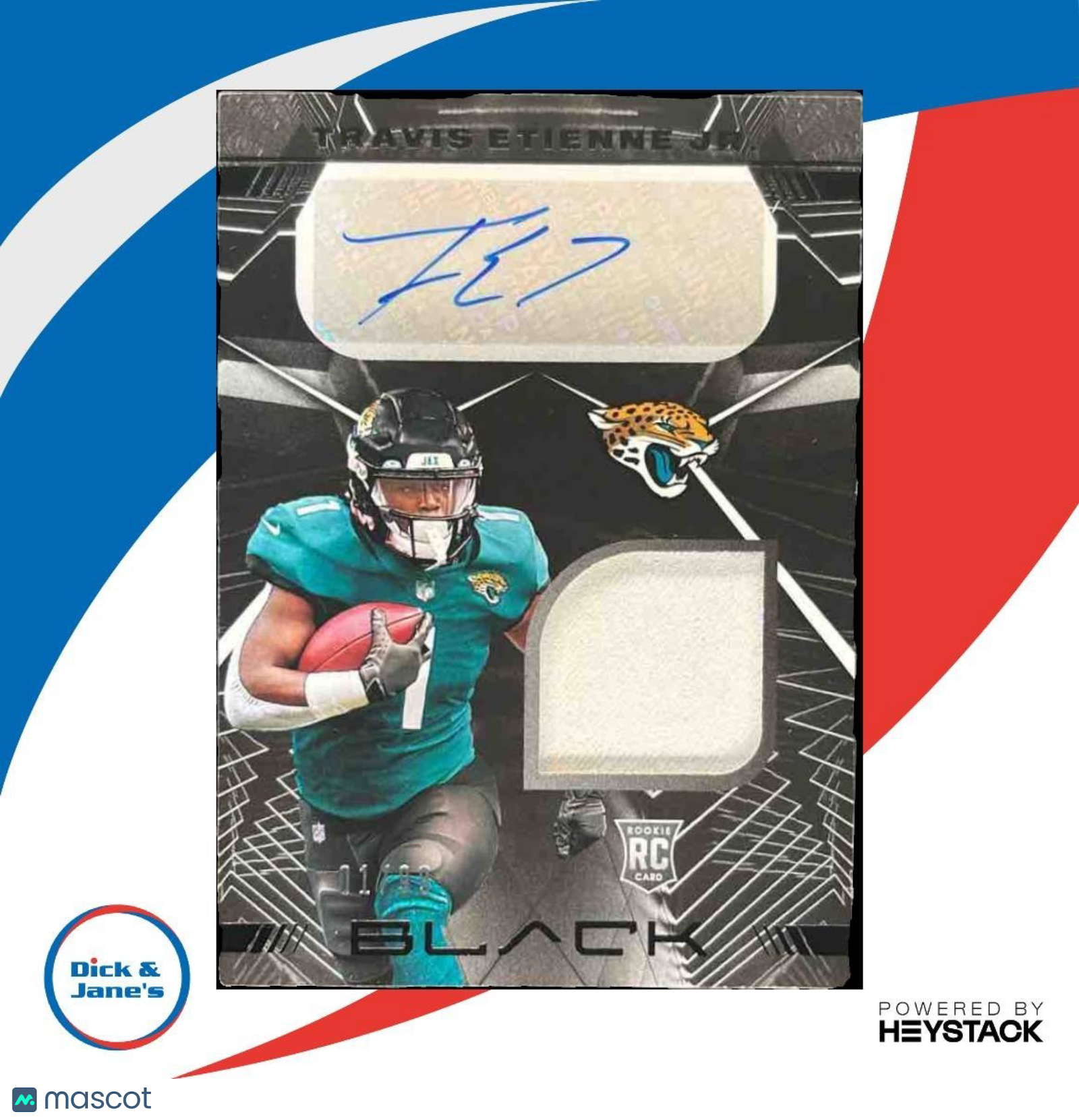2021 Panini Black Travis Etienne Jr. Rookie Patch Auto /99 RC Jax Jaguars - Sports Cards