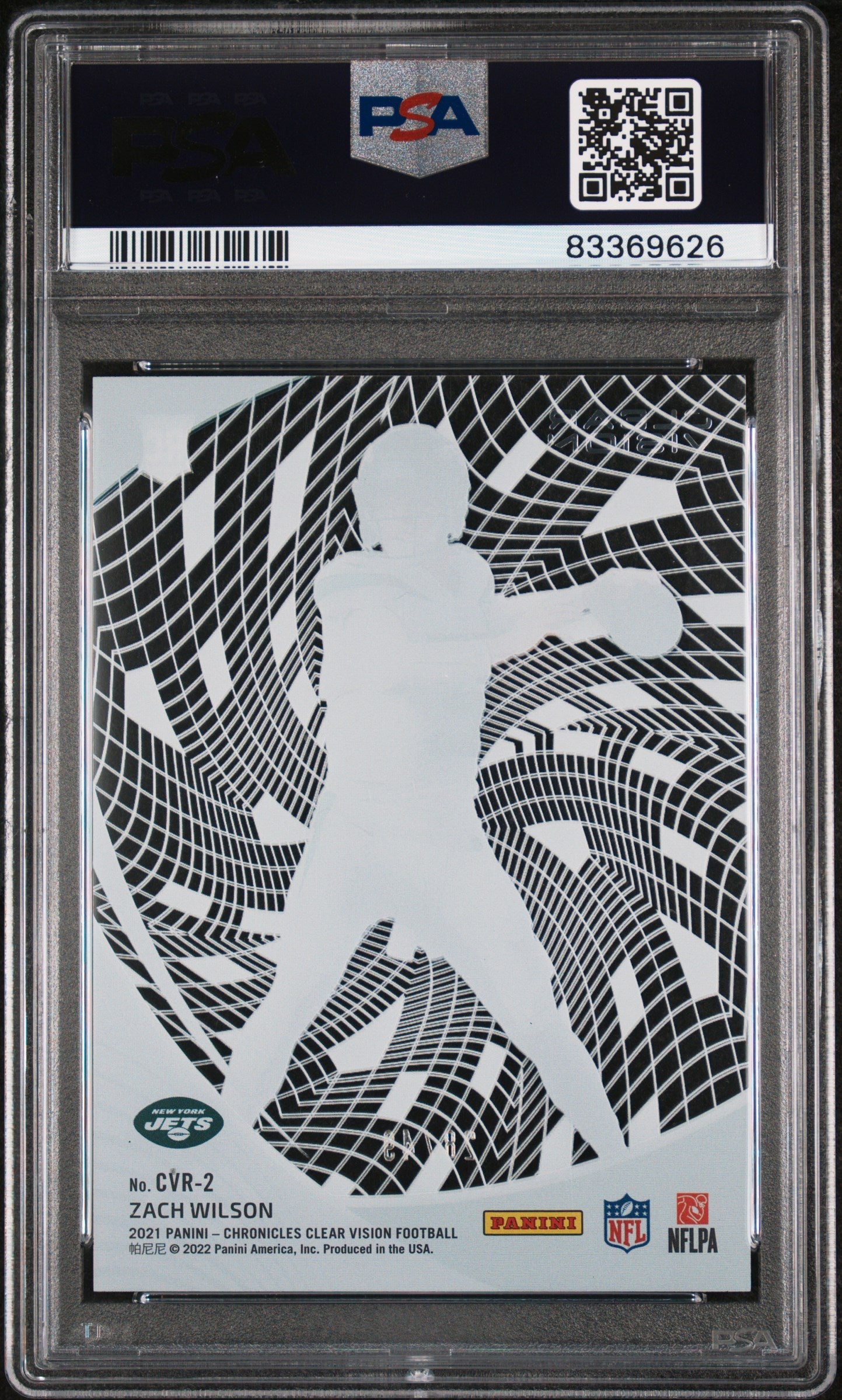 2021 Panini Chronicles Clear Vision Rookies Zach Wilson RKE Purple #CVR-2 PSA 9 - Graded Sports Cards