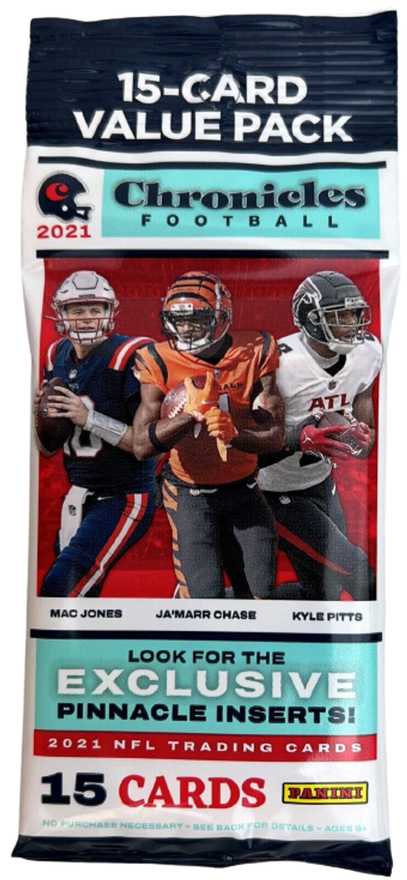 2021 Panini Chronicles Football 15-Card Jumbo Value Pack (Pinnacle Inserts) - NFL Cello