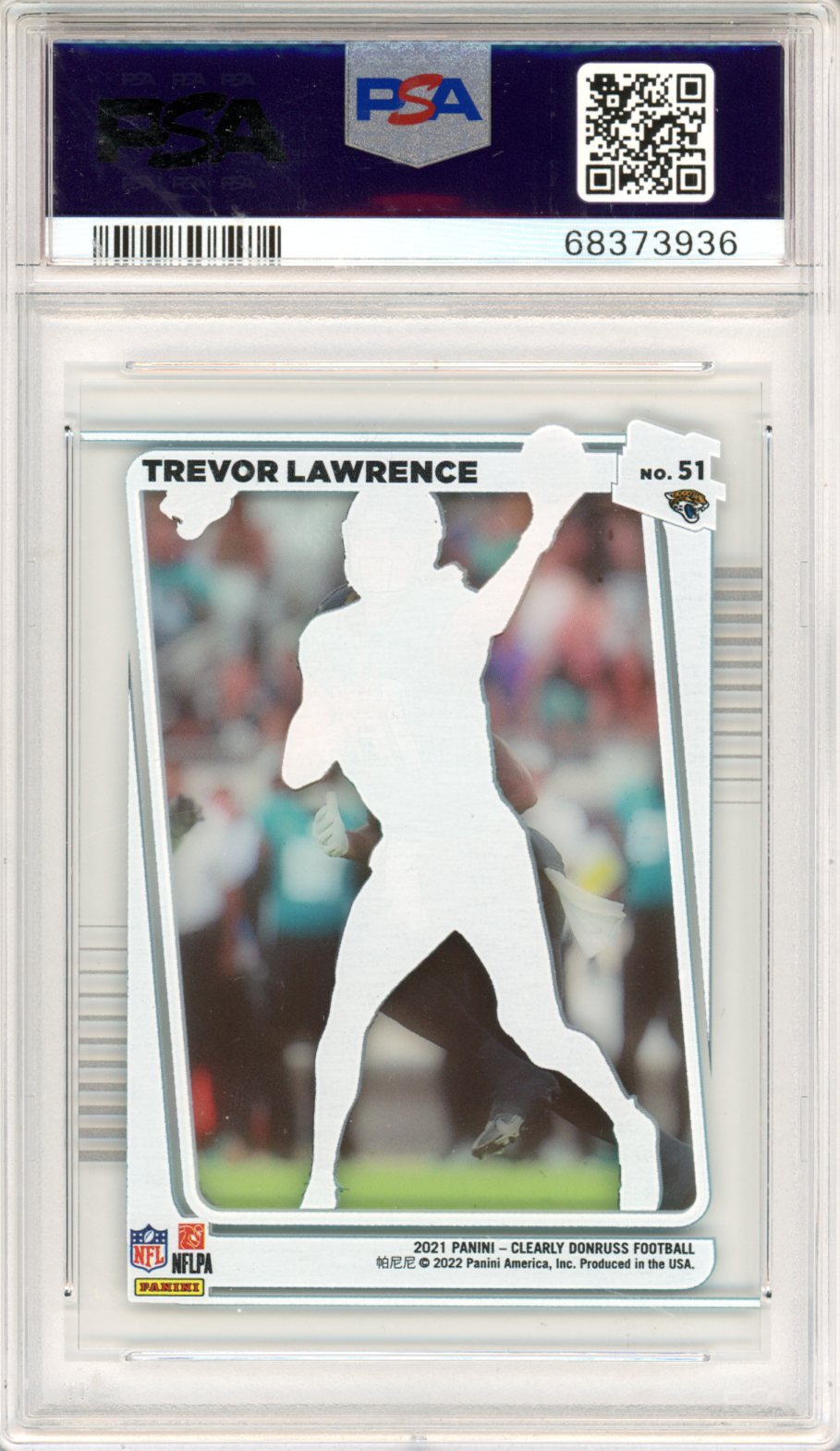 2021 Panini Clearly Donruss Trevor Lawrence #51 PSA 9 - Graded Sports Cards