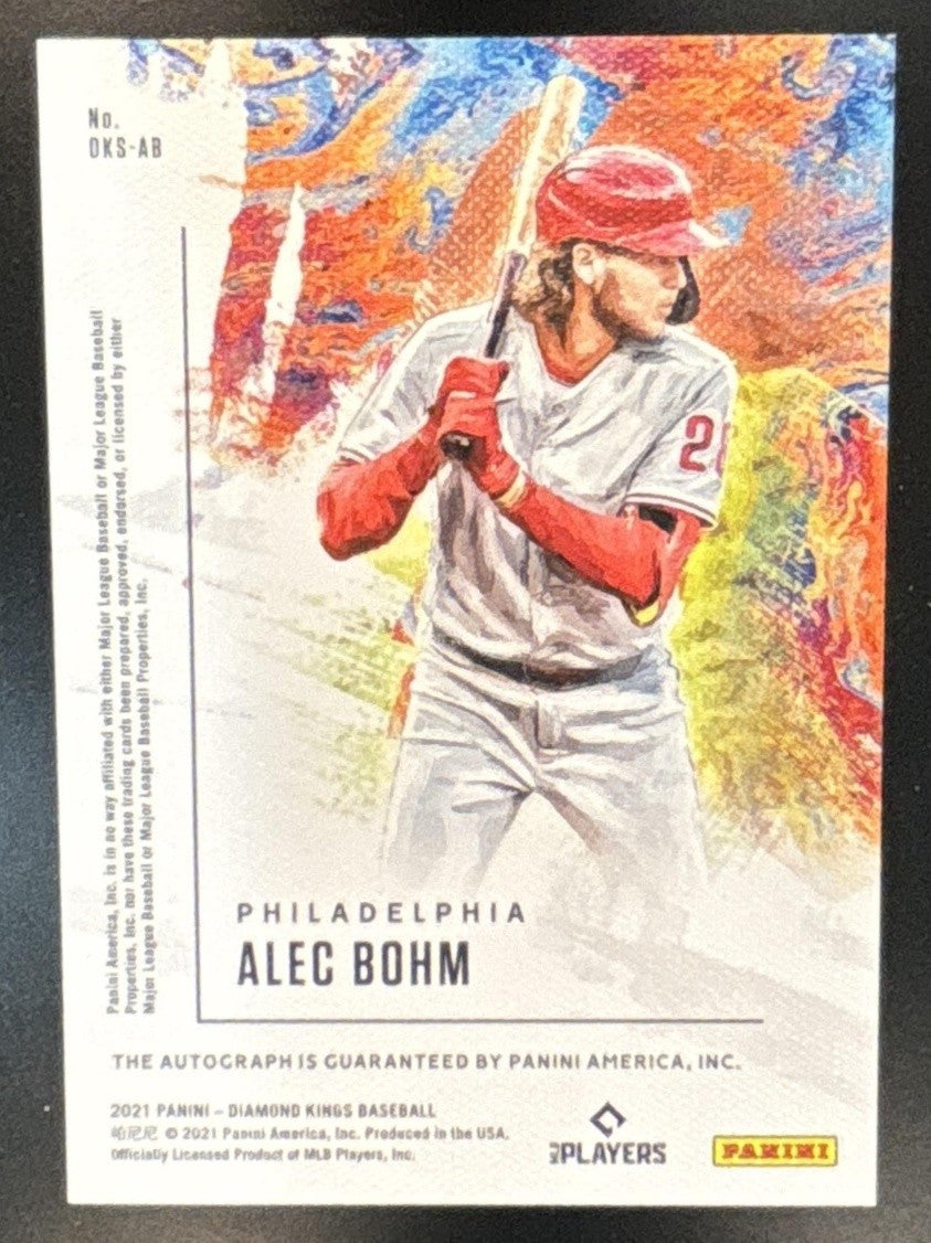 2021 Panini Diamond Kings Alec Bohm DK Signatures RC Auto Philadelphia Phillies - Sports Cards