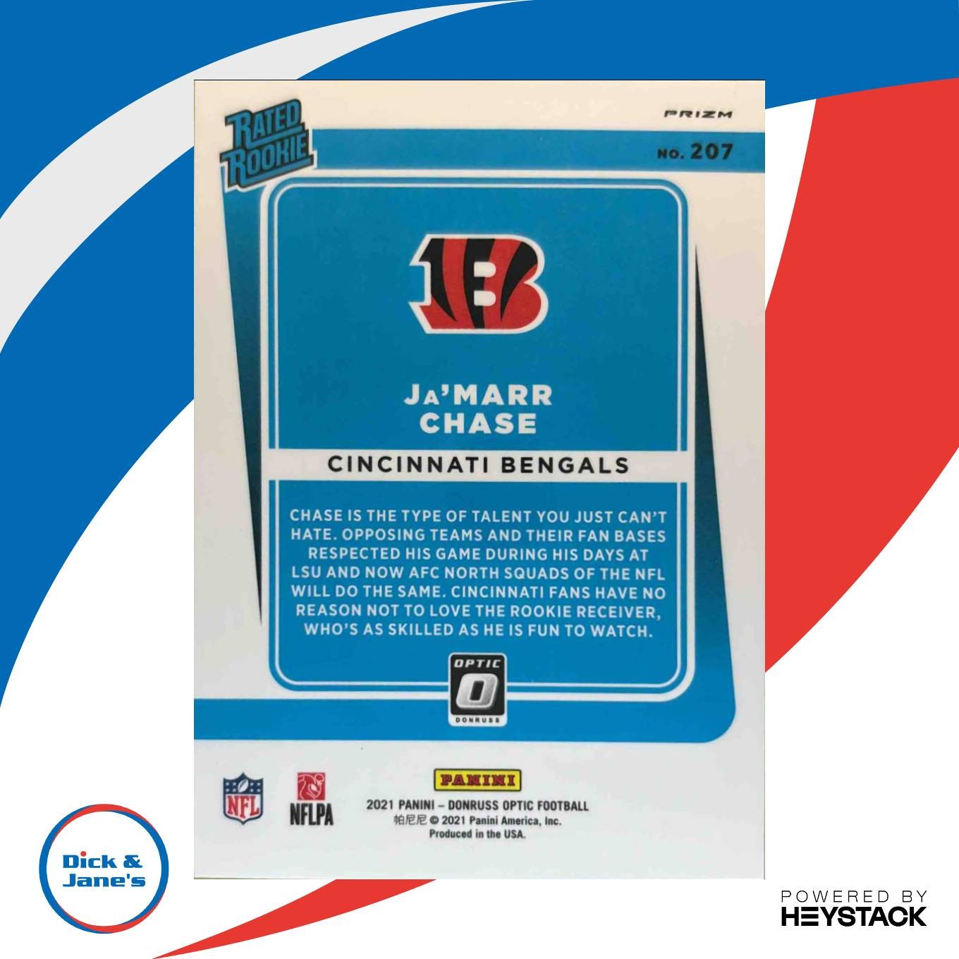 2021 Panini Donruss Optic Ja’Marr Chase Holo #207 RC Rated Rookie Bengals - Sports Cards