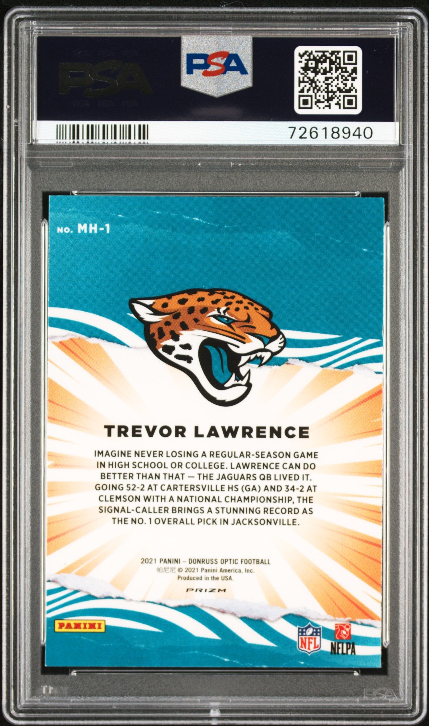 2021 Panini Donruss Optic My House! Trevor Lawrence #MH1 PSA 10 - Graded Sports Cards