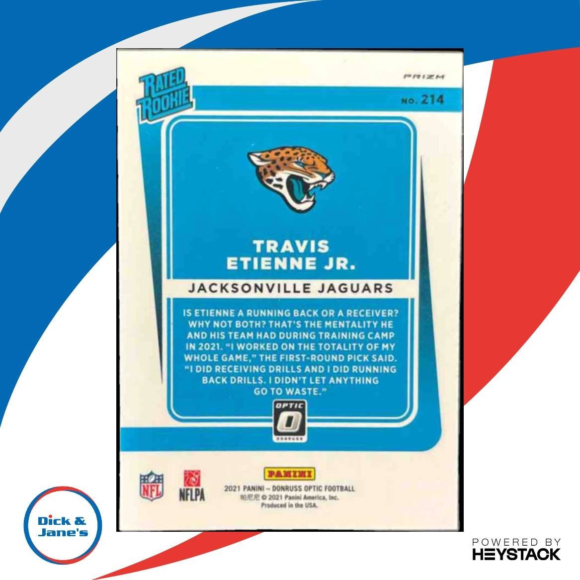 2021 Panini Donruss Optic Travis Etienne Jr. Pink #214 RC Jacksonville Jaguars - Sports Cards
