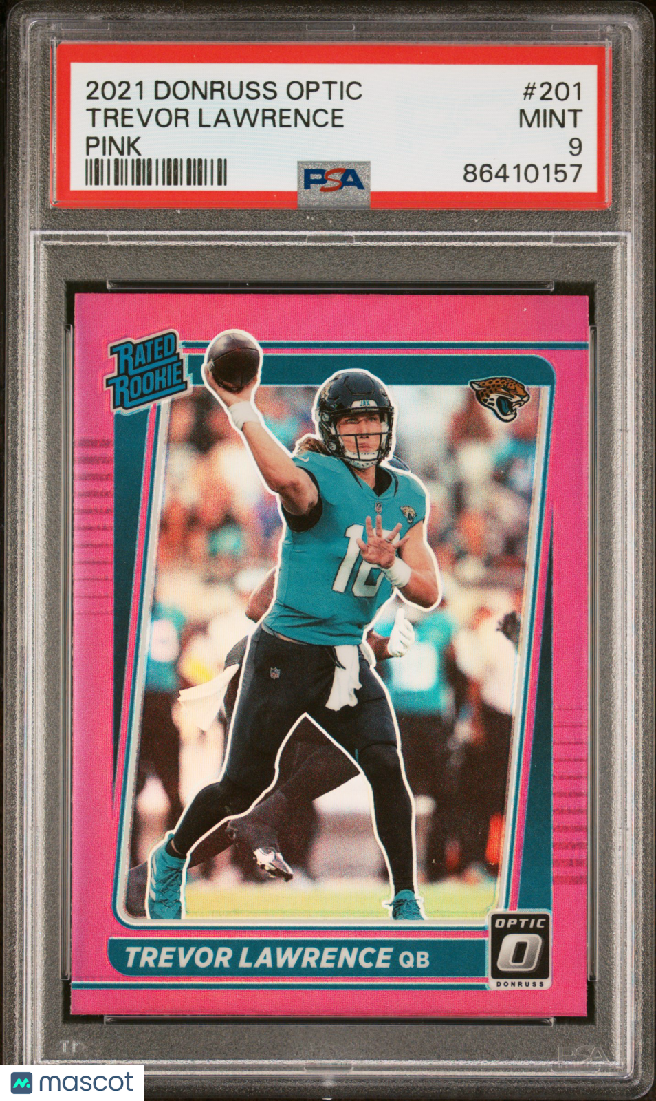 2021 Panini Donruss Optic Trevor Lawrence Pink Rookie #201 PSA 9 MINT Jaguars - Graded Sports Cards